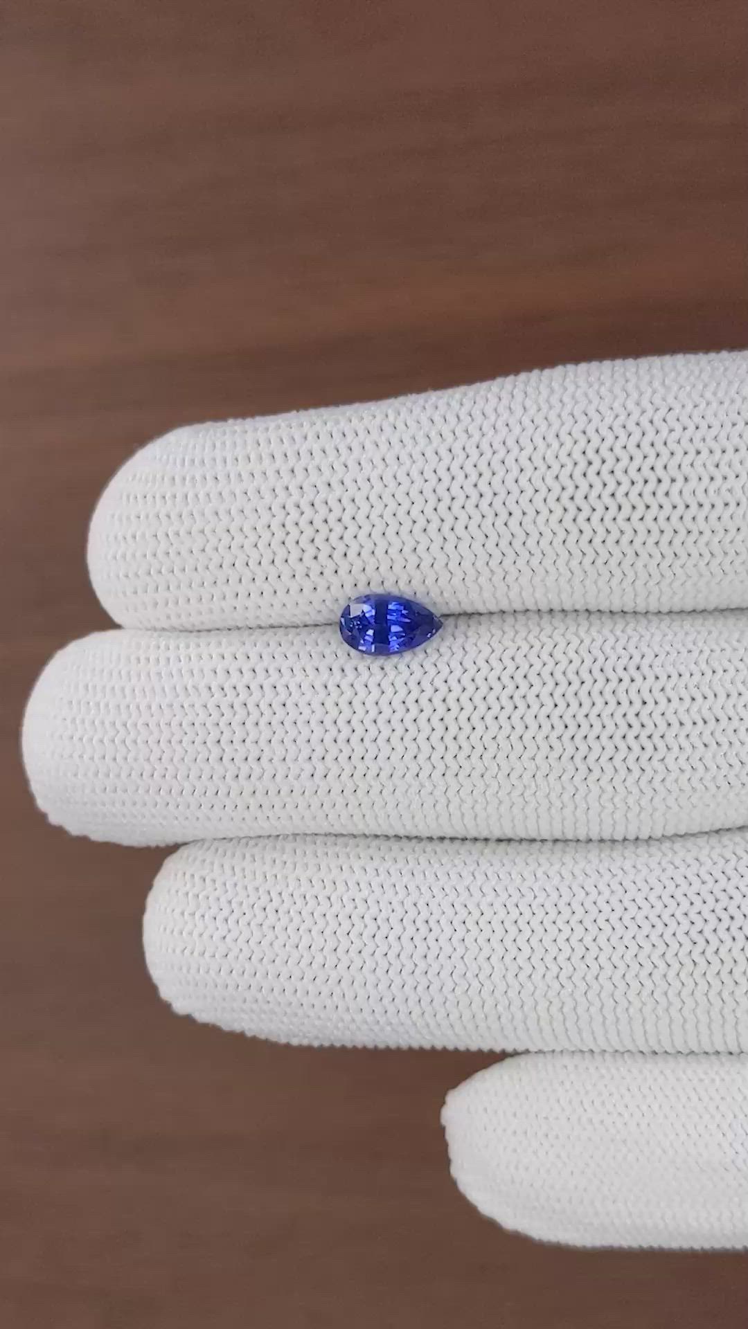 0.99 Ct. Blue Sapphire from Ceylon (Sri Lanka) Size Video