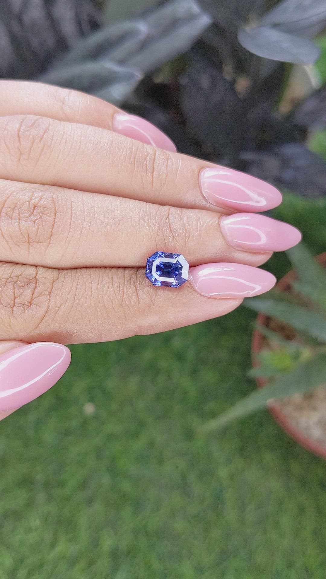 2.60 Ct. Purplish Blue Sapphire from Ceylon (Sri Lanka) Size Video