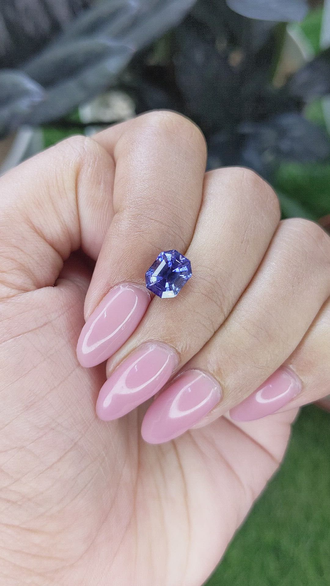 2.60 Ct. Purplish Blue Sapphire from Ceylon (Sri Lanka) Size Video