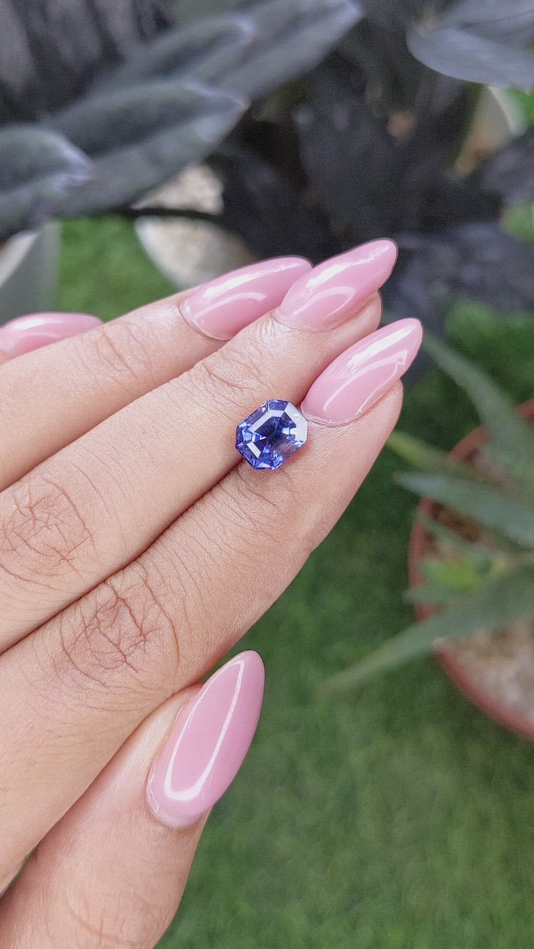 2.60 Ct. Purplish Blue Sapphire from Ceylon (Sri Lanka) Size Video