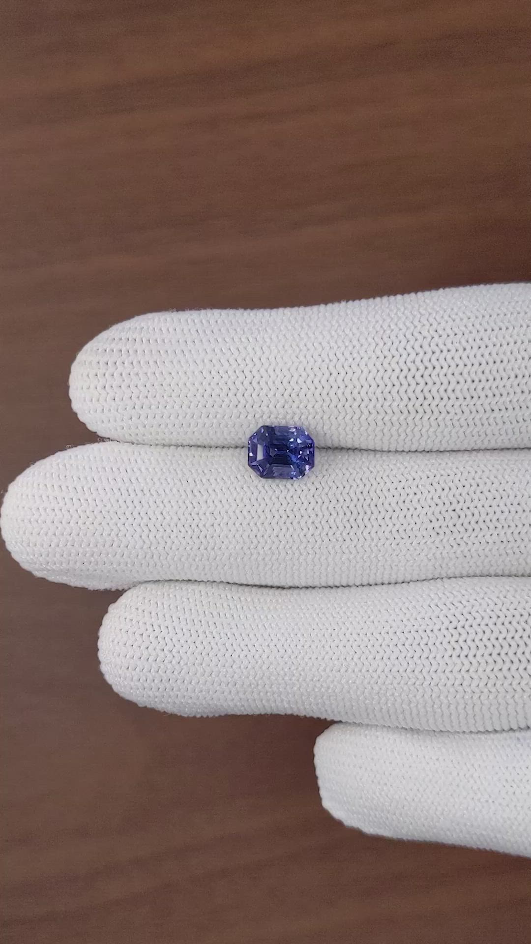 2.60 Ct. Purplish Blue Sapphire from Ceylon (Sri Lanka) Size Video