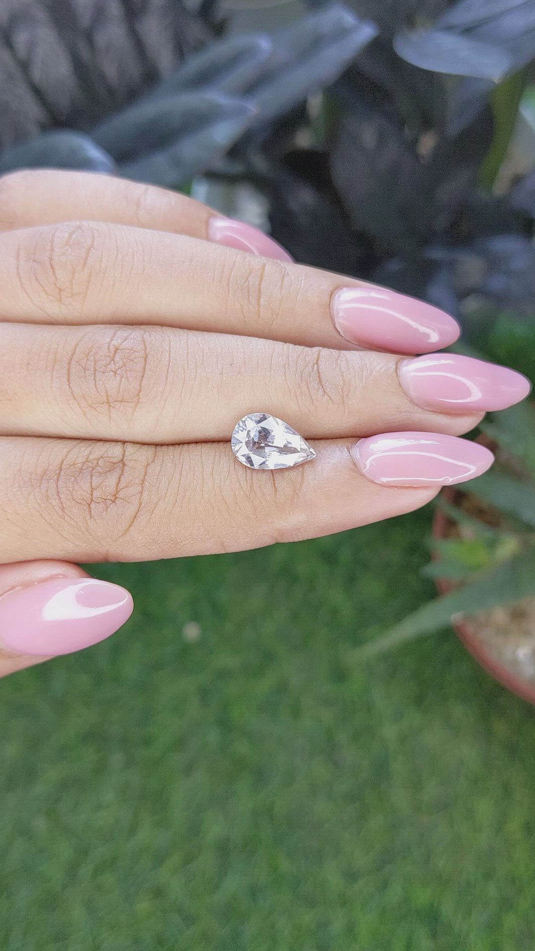2.45 Ct. White Sapphire from Ceylon (Sri Lanka) Size Video