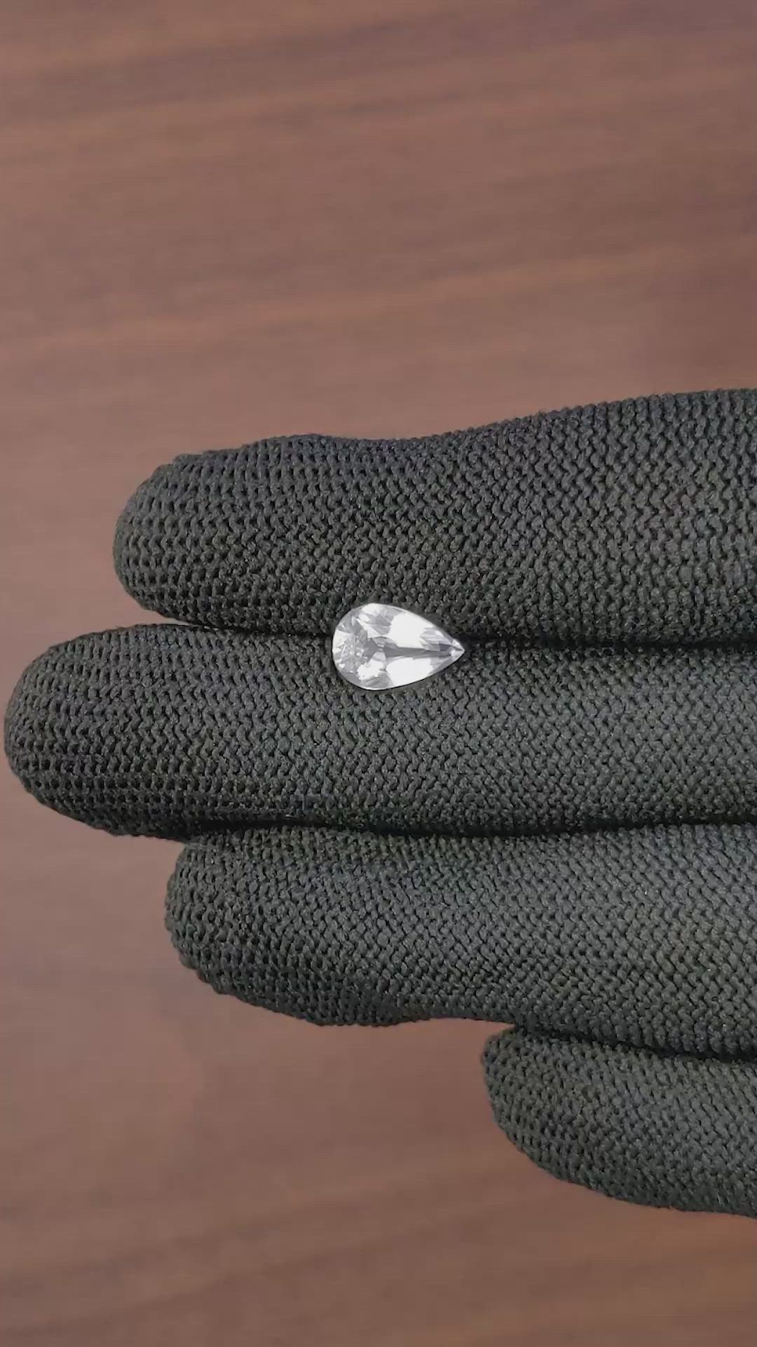 2.45 Ct. White Sapphire from Ceylon (Sri Lanka) Size Video