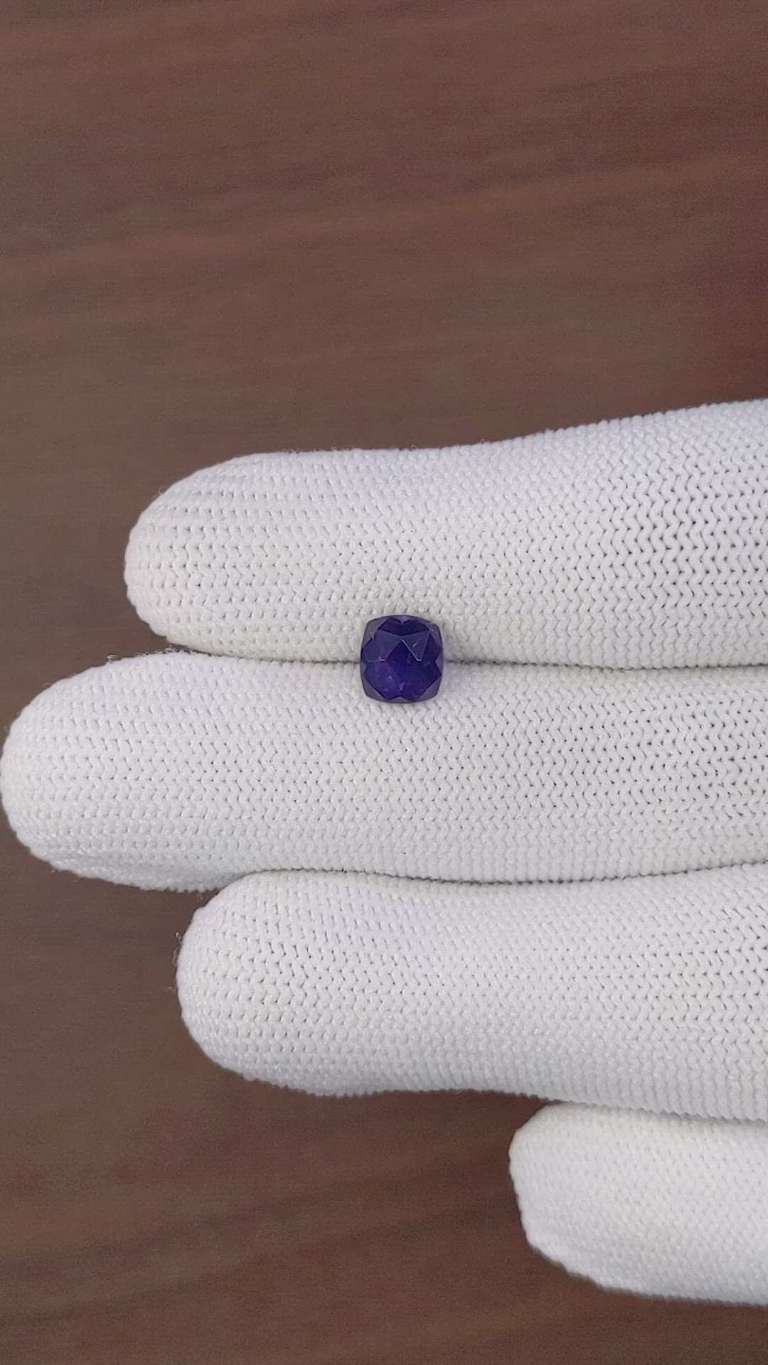 1.76 Ct. Bluish Purple Sapphire from Ceylon (Sri Lanka) Size Video