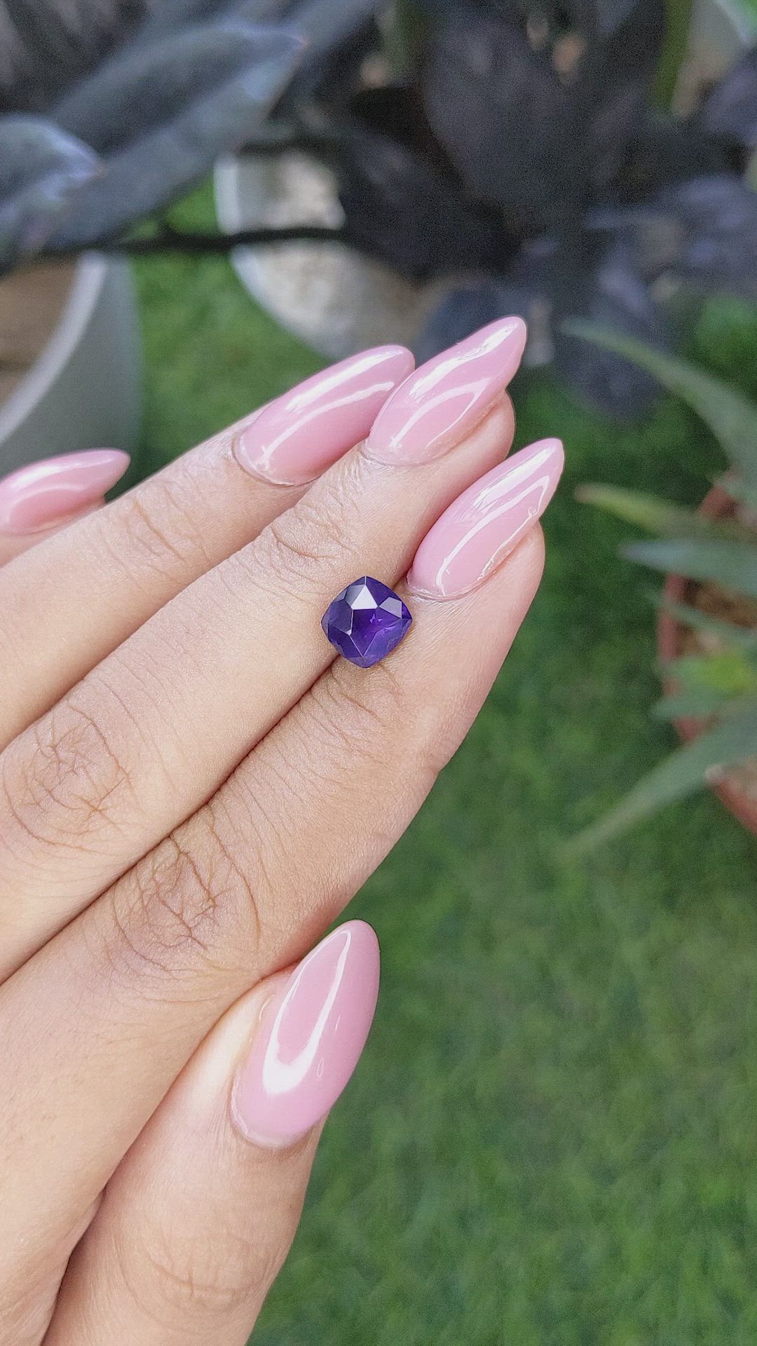 1.76 Ct. Bluish Purple Sapphire from Ceylon (Sri Lanka) Size Video