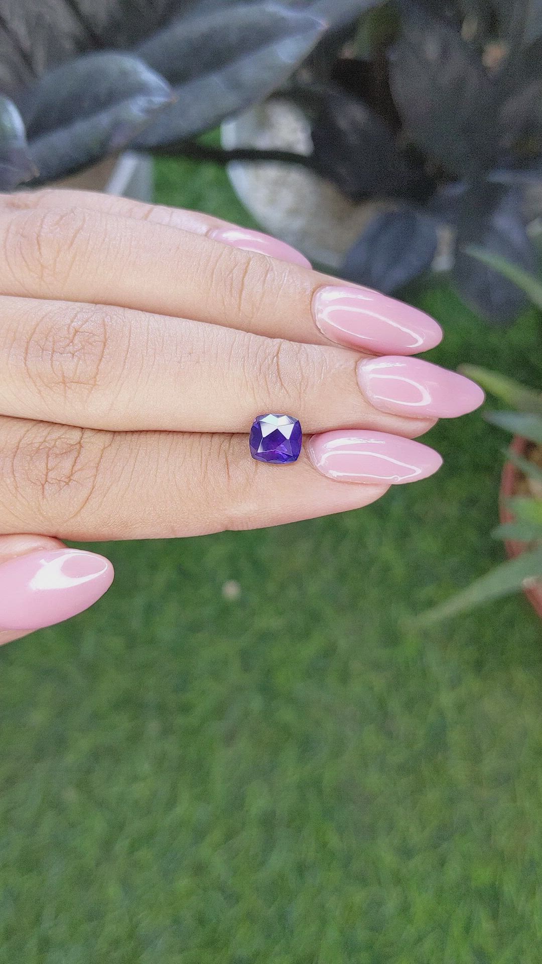 1.76 Ct. Bluish Purple Sapphire from Ceylon (Sri Lanka) Size Video