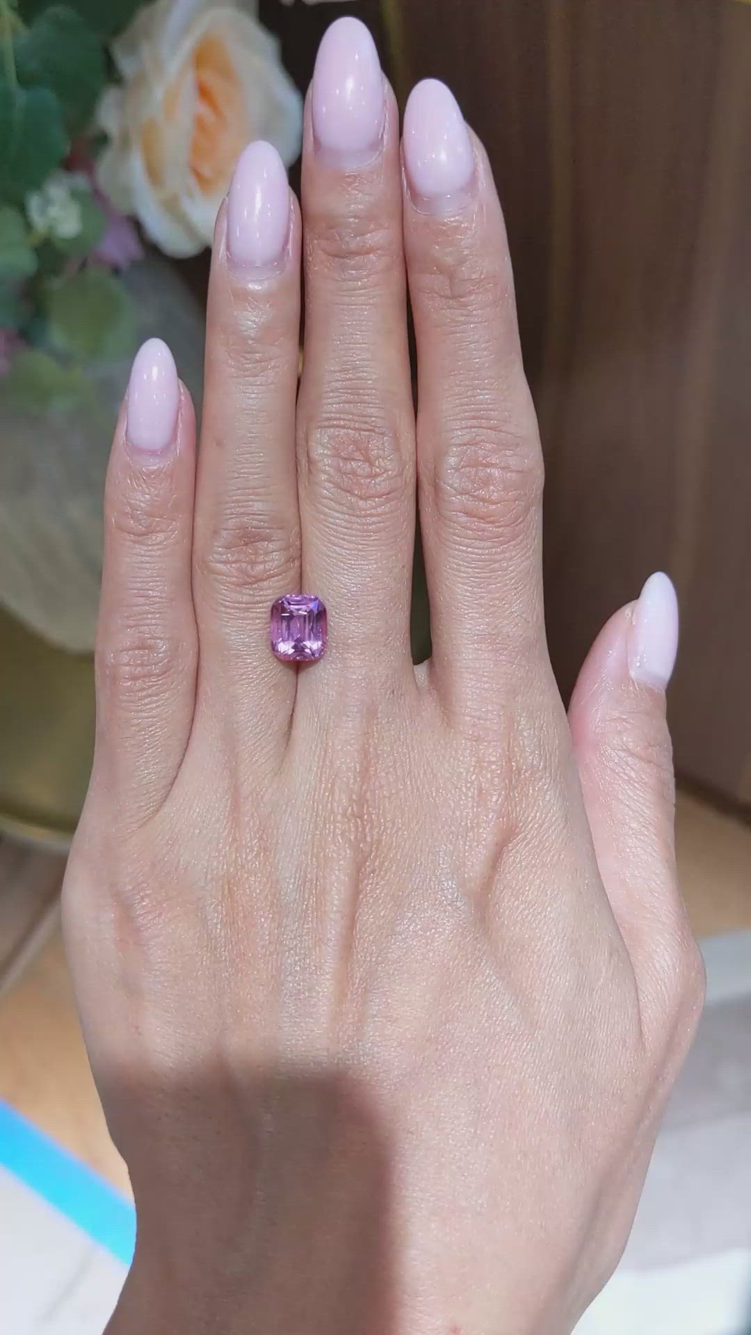 4.16 Ct. Pinkish Purple Sapphire from Madagascar Size Video