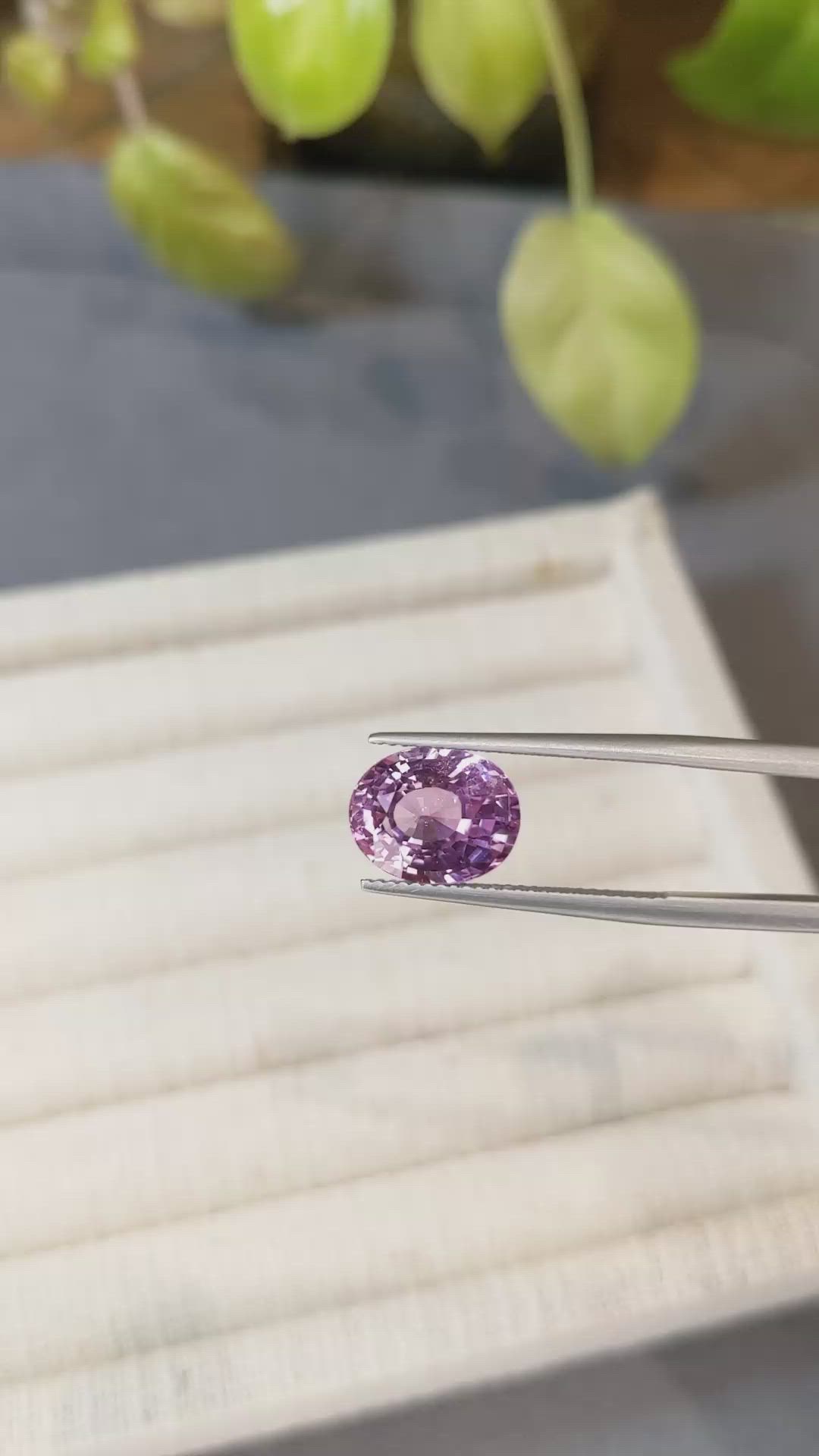 6.08 Ct. Purplish Pink Sapphire from Ceylon (Sri Lanka) Size Video