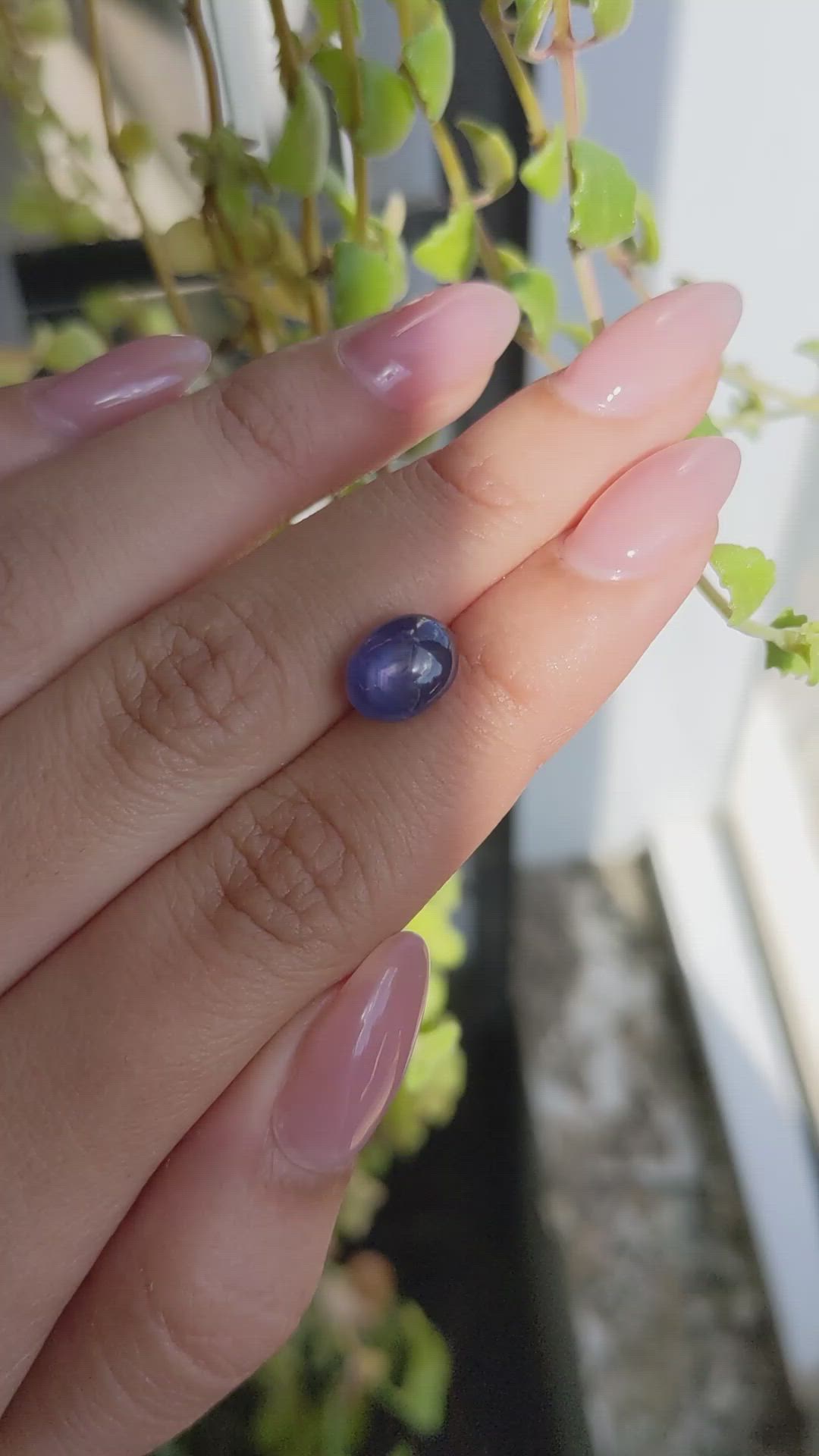 4.19 Ct. Purplish Blue Star Sapphire from Ceylon (Sri Lanka) Size Video