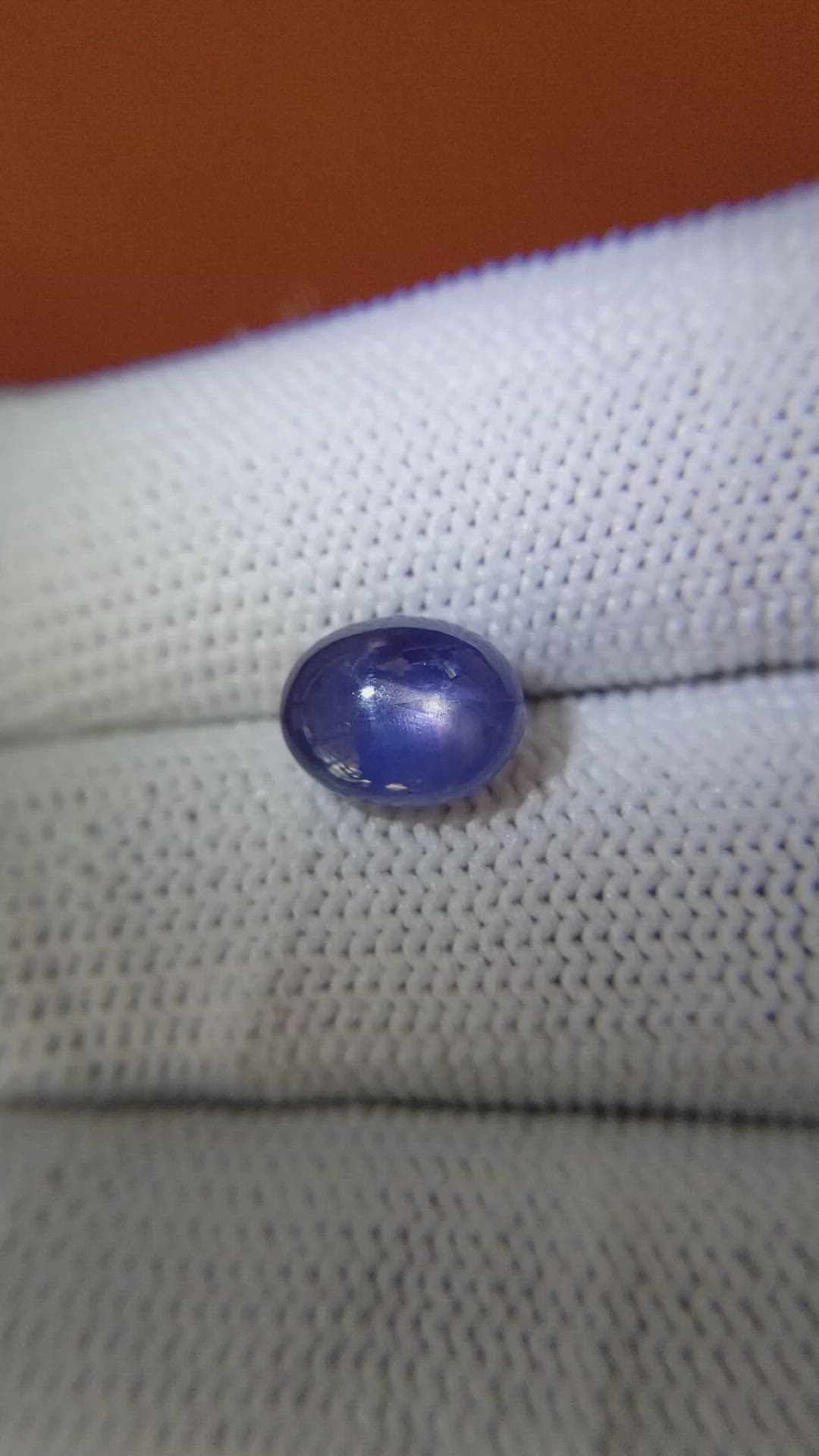 4.19 Ct. Purplish Blue Star Sapphire from Ceylon (Sri Lanka) Size Video