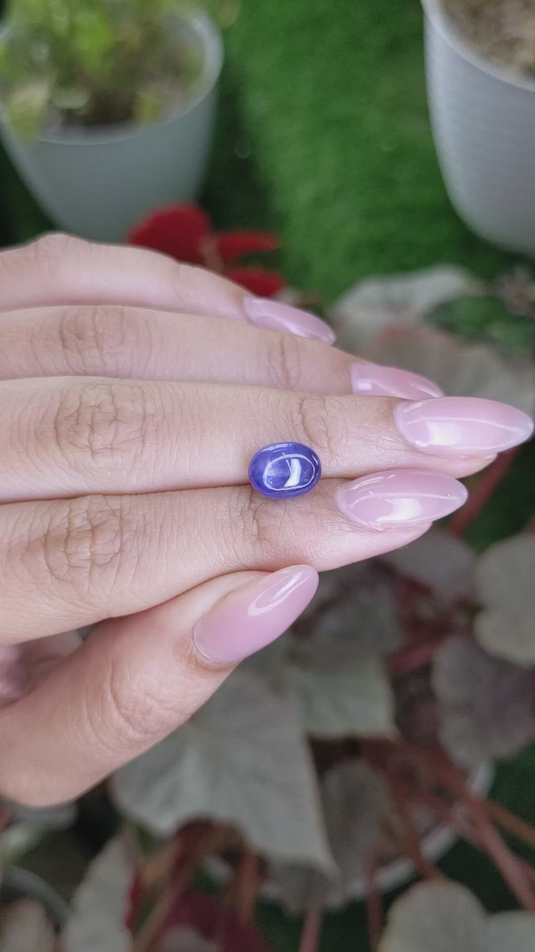 4.19 Ct. Purplish Blue Star Sapphire from Ceylon (Sri Lanka) Size Video