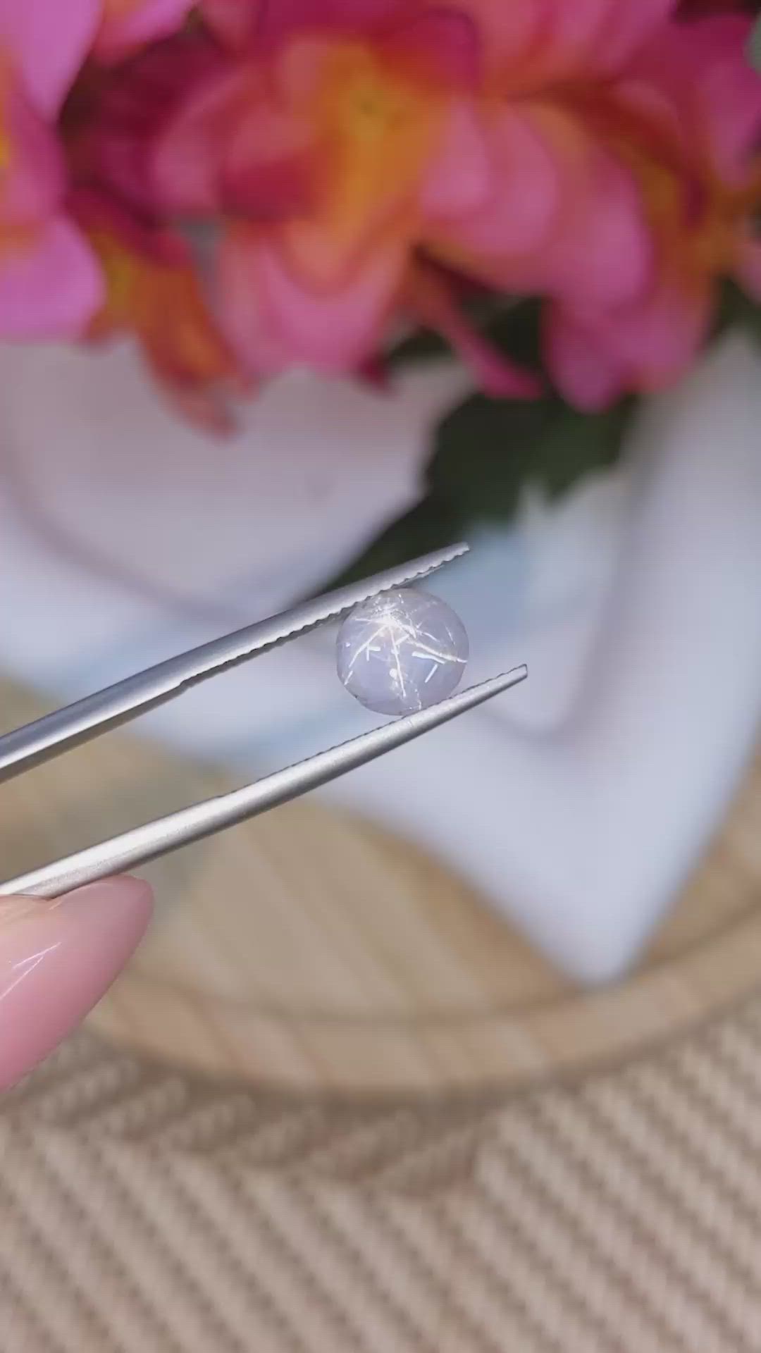 2.82 Ct. Greyish Blue Star Sapphire from Ceylon (Sri Lanka) Size Video