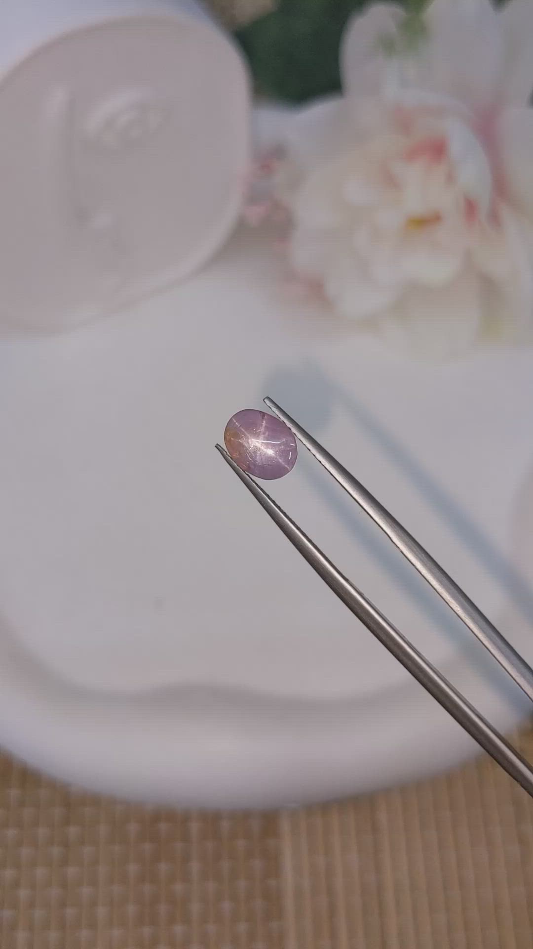 1.94 Ct. Pinkish Purple Star Sapphire from Ceylon (Sri Lanka) Size Video