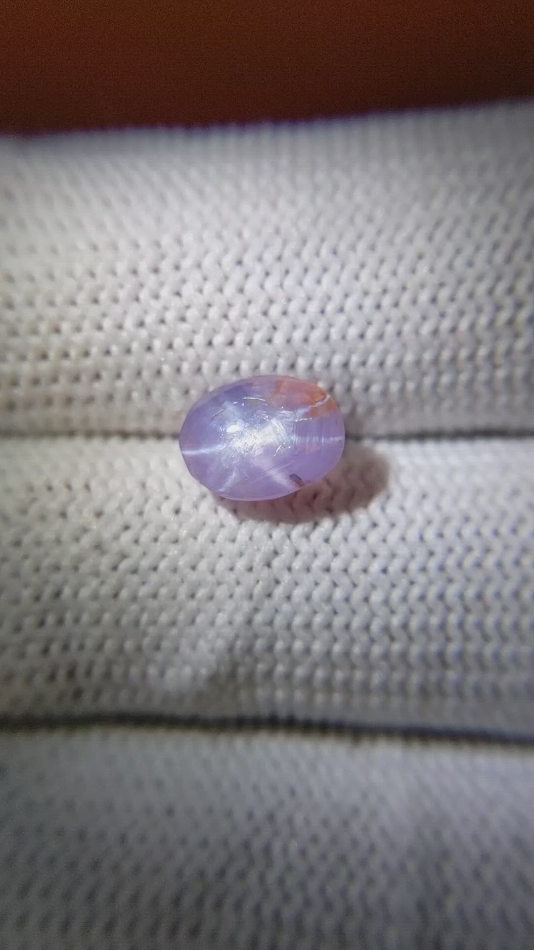 1.94 Ct. Pinkish Purple Star Sapphire from Ceylon (Sri Lanka) Size Video
