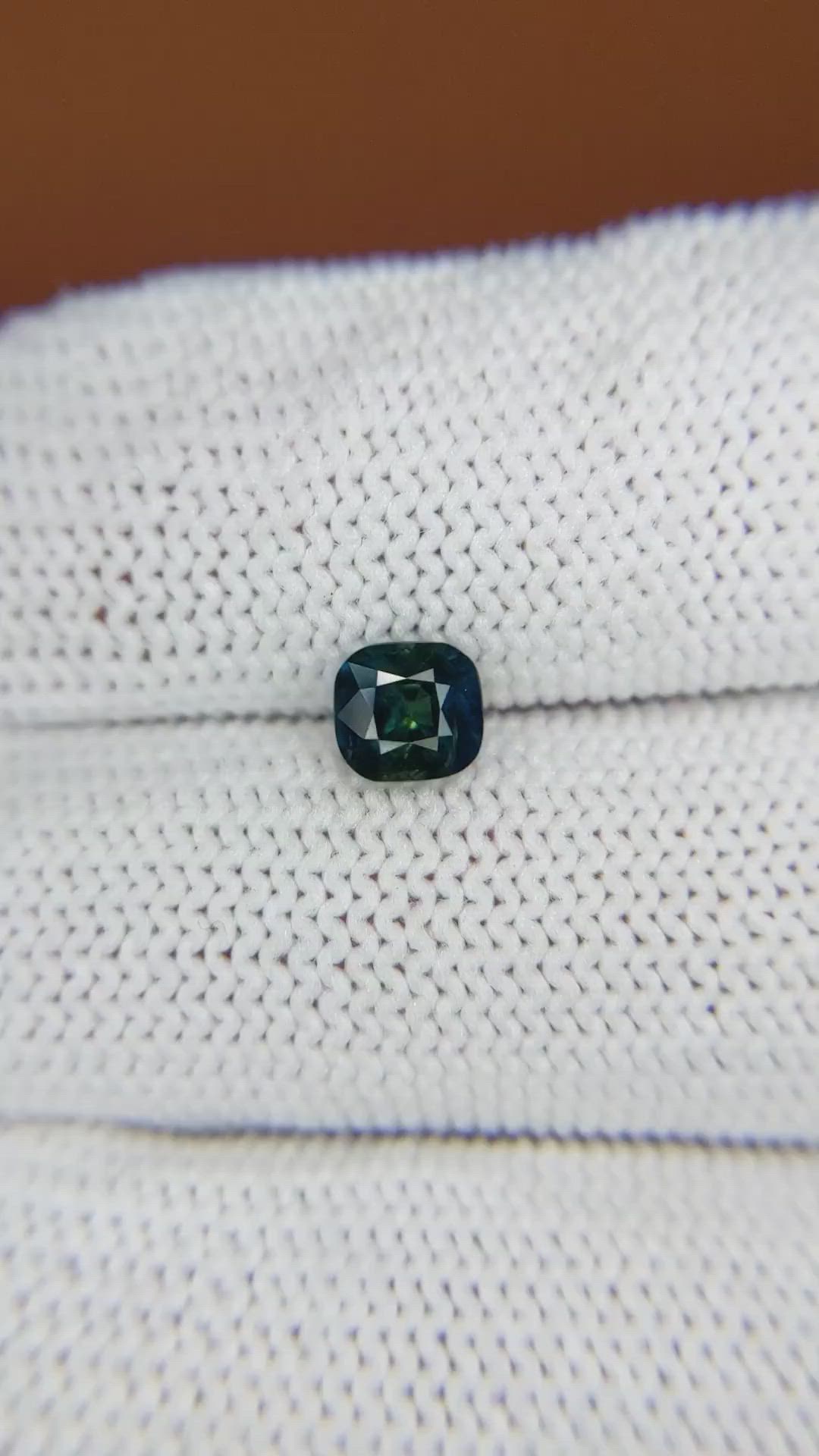 0.84 Ct. Greenish Blue Sapphire from Ceylon (Sri Lanka) Size Video