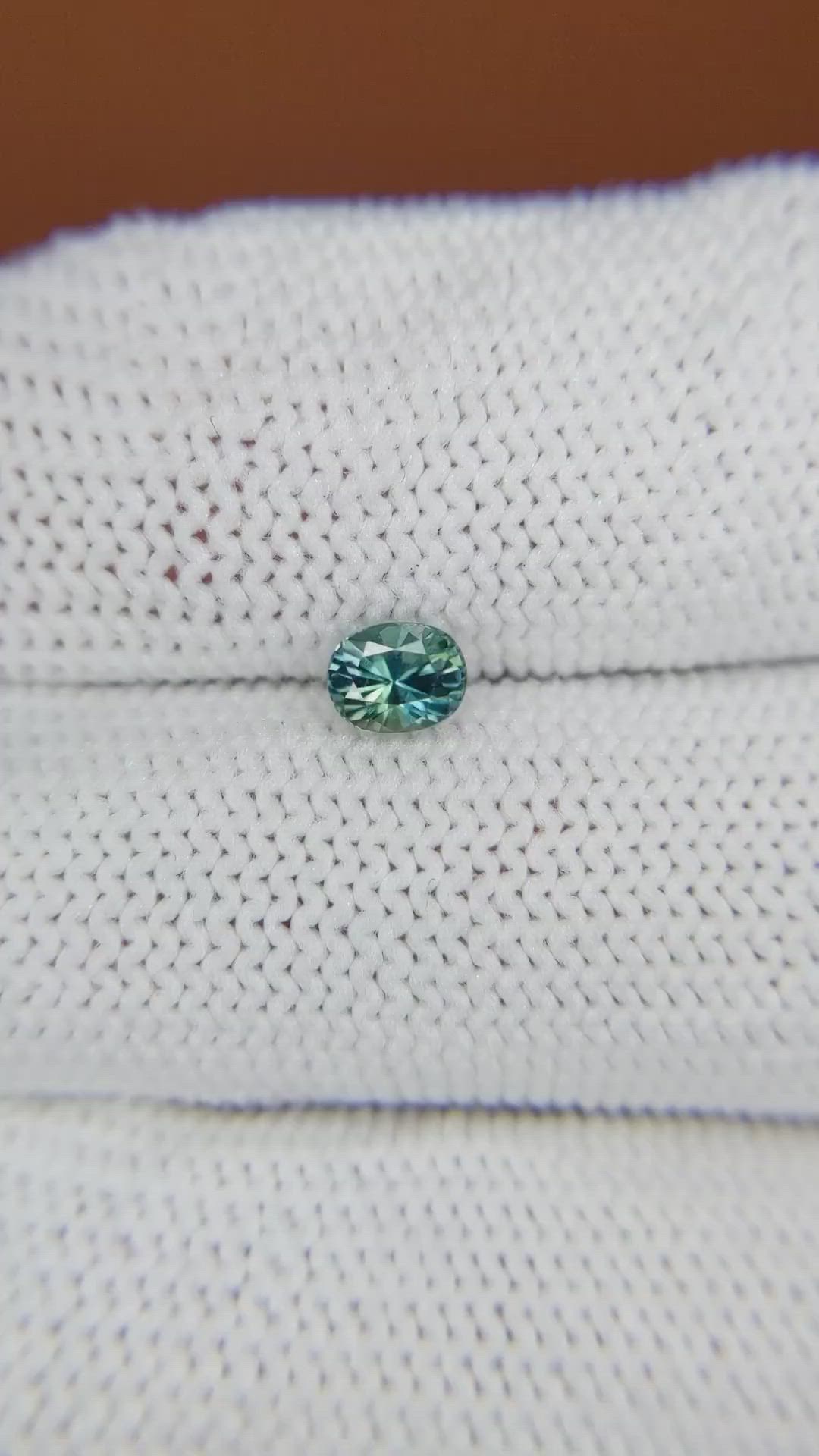 0.51 Ct. Bluish Green Sapphire from Ceylon (Sri Lanka) Size Video