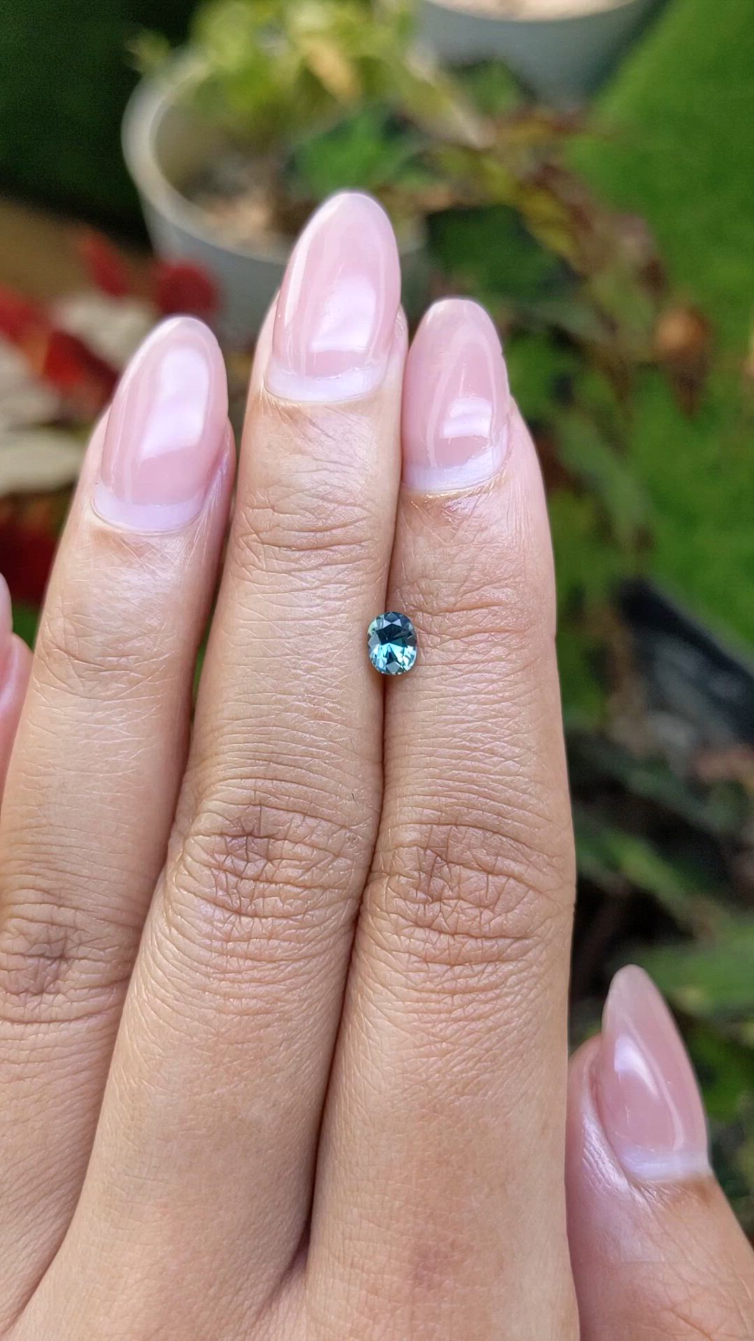 0.51 Ct. Bluish Green Sapphire from Ceylon (Sri Lanka) Size Video