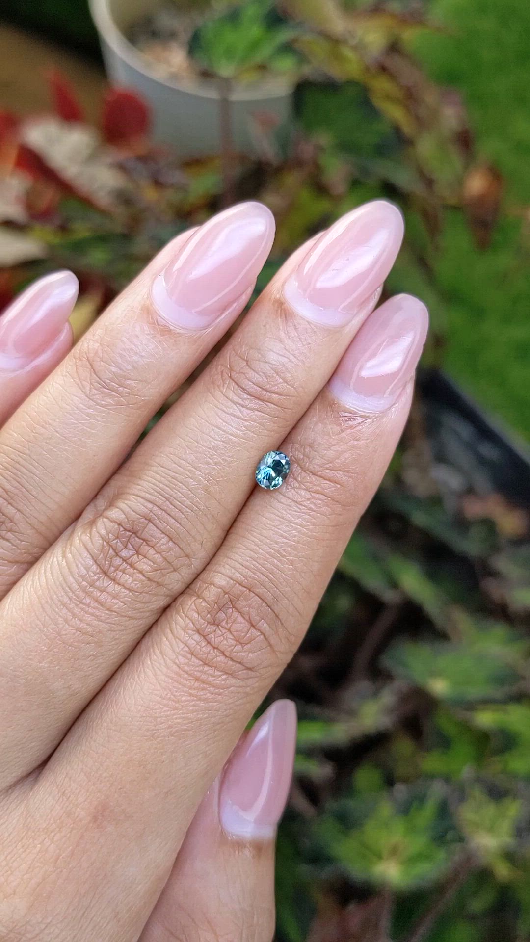0.51 Ct. Bluish Green Sapphire from Ceylon (Sri Lanka) Size Video