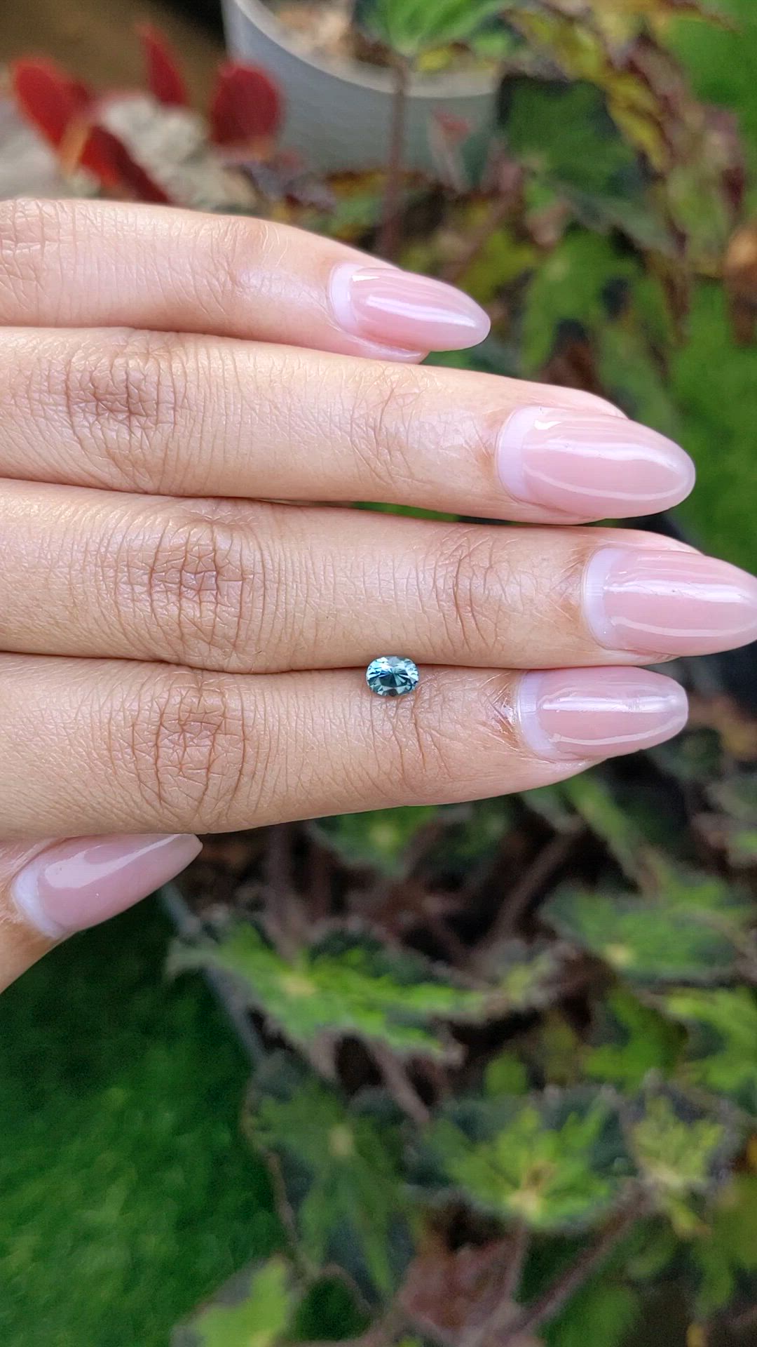 0.51 Ct. Bluish Green Sapphire from Ceylon (Sri Lanka) Size Video