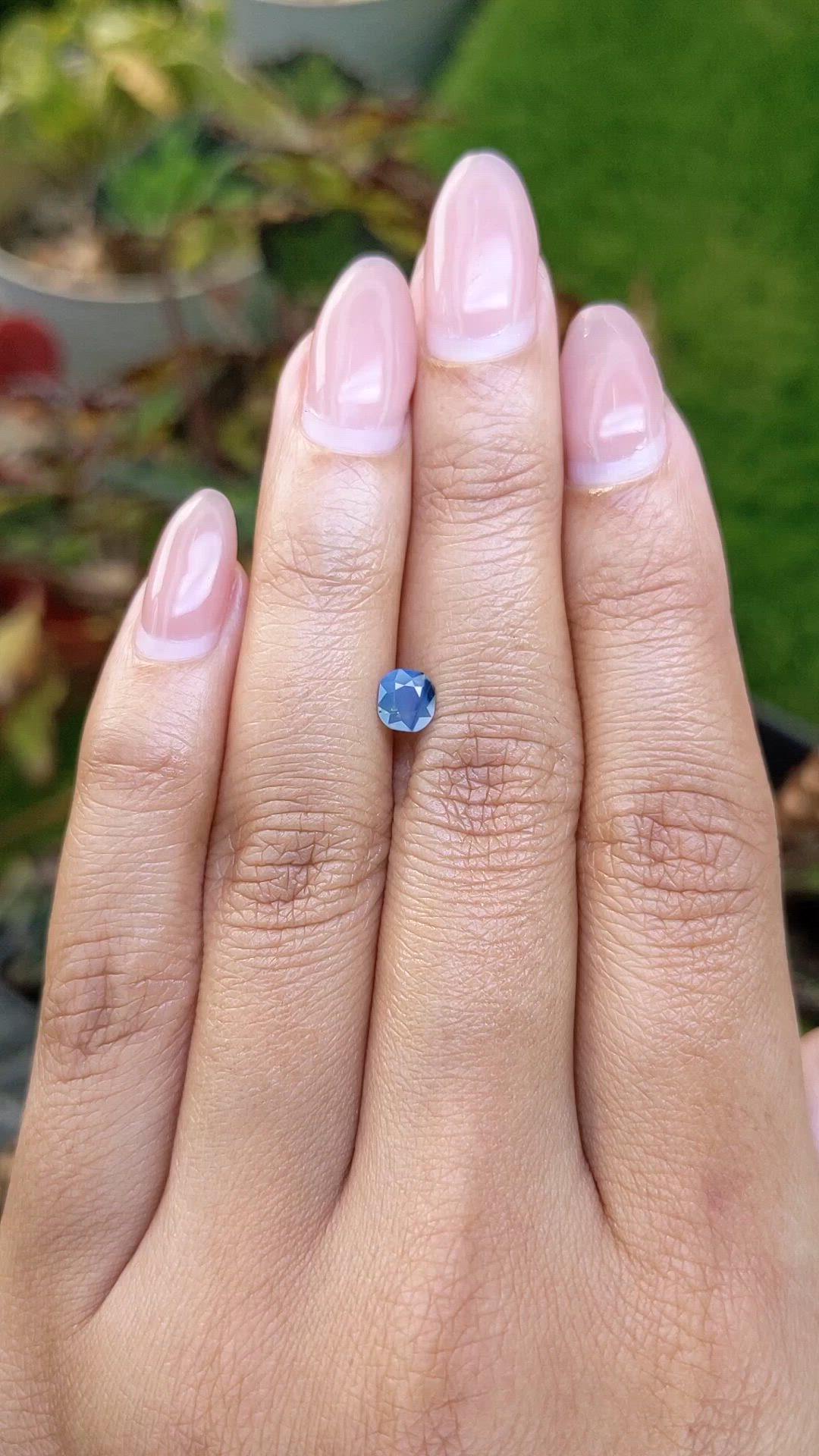 0.55 Ct. Blue Sapphire from Ceylon (Sri Lanka) Size Video