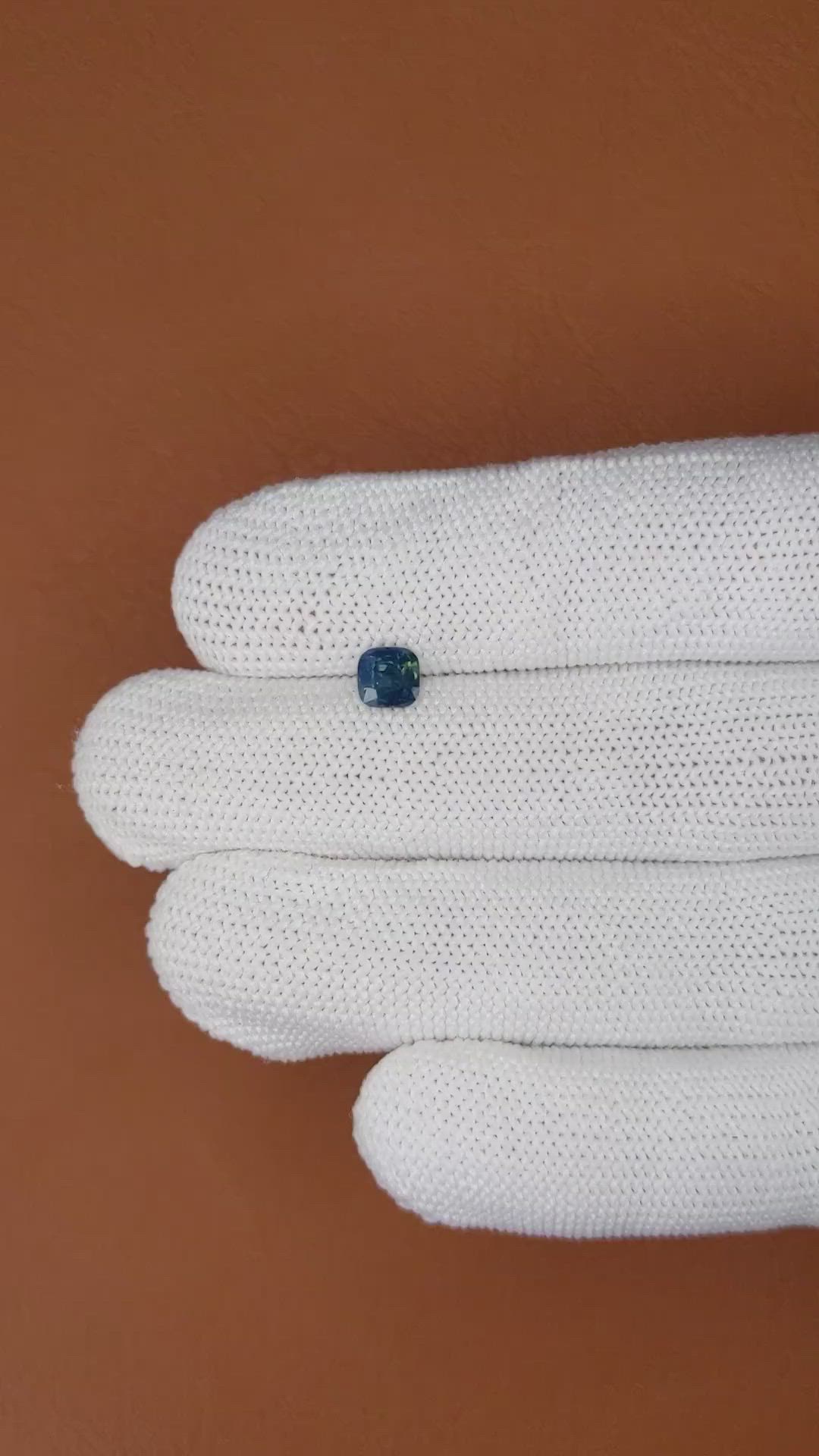 0.77 Ct. Greenish Blue Sapphire from Ceylon (Sri Lanka) Size Video