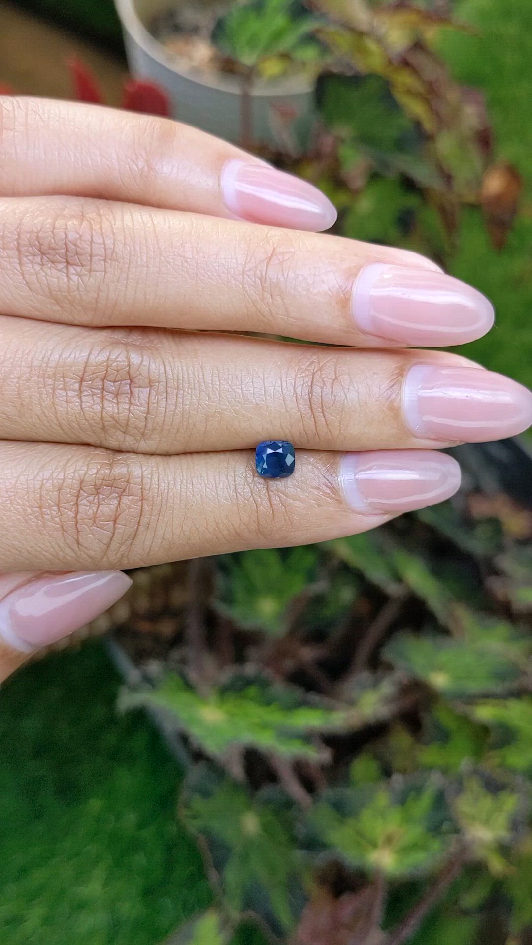 0.77 Ct. Greenish Blue Sapphire from Ceylon (Sri Lanka) Size Video
