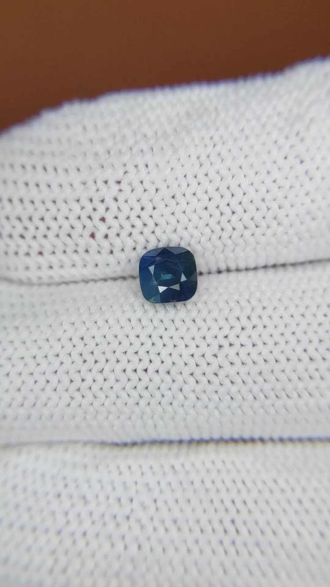 0.77 Ct. Greenish Blue Sapphire from Ceylon (Sri Lanka) Size Video