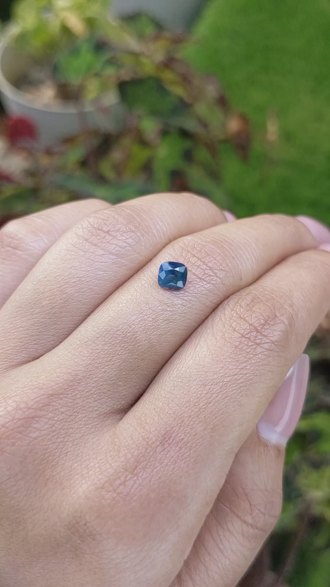 0.77 Ct. Greenish Blue Sapphire from Ceylon (Sri Lanka) Size Video