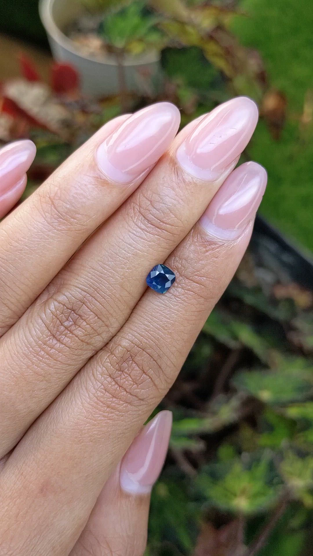 0.77 Ct. Greenish Blue Sapphire from Ceylon (Sri Lanka) Size Video