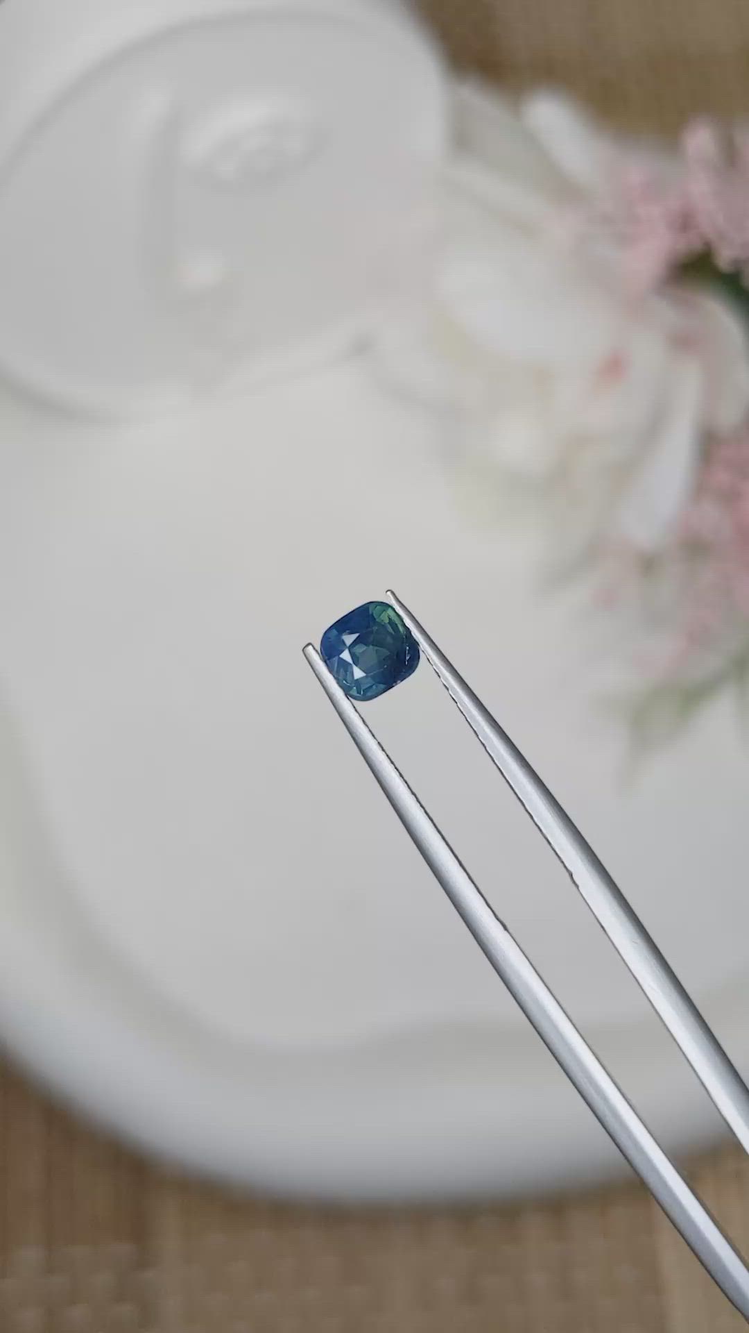 0.77 Ct. Greenish Blue Sapphire from Ceylon (Sri Lanka) Size Video