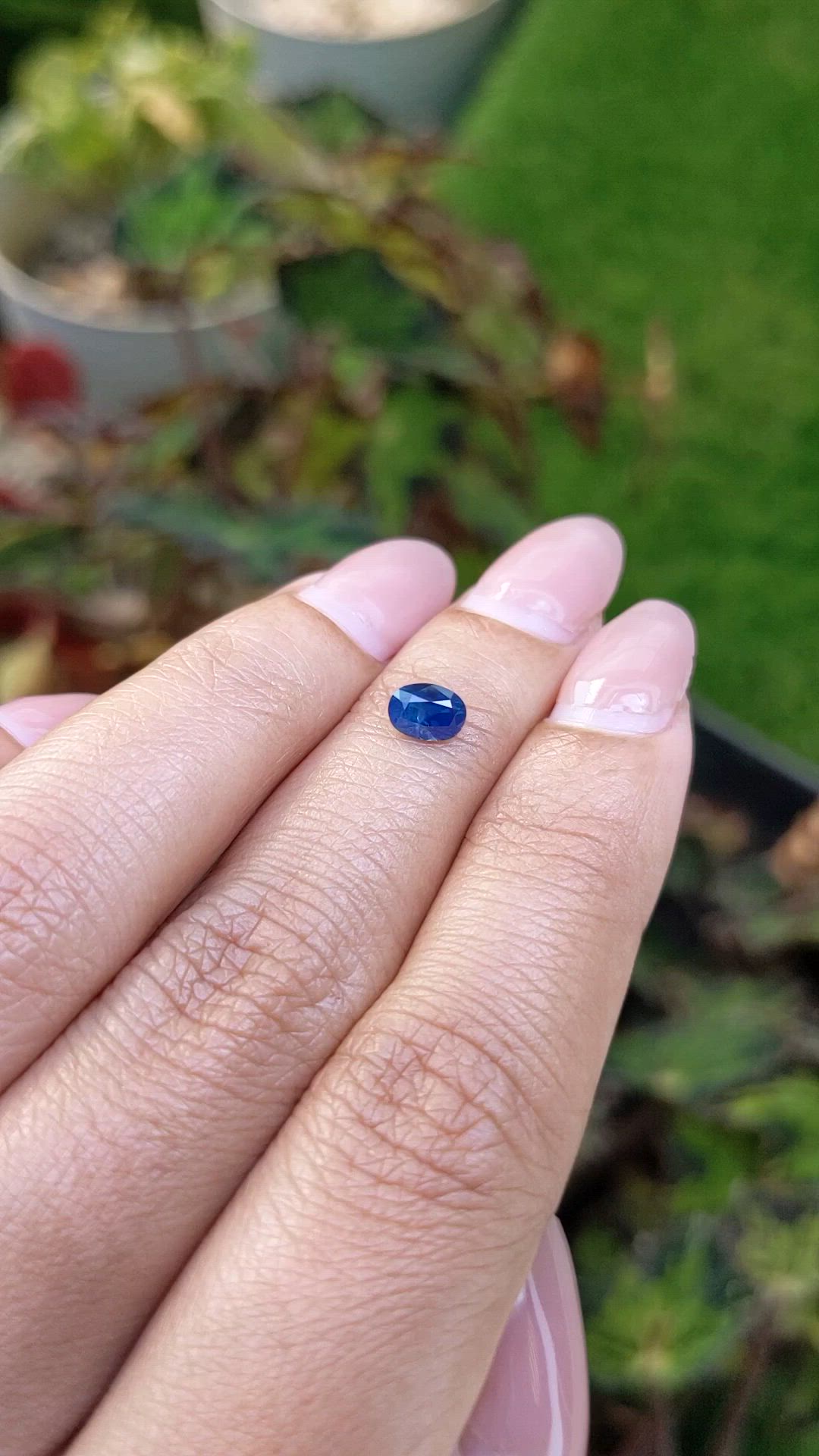 0.69 Ct. Greenish Blue Sapphire from Ceylon (Sri Lanka) Size Video
