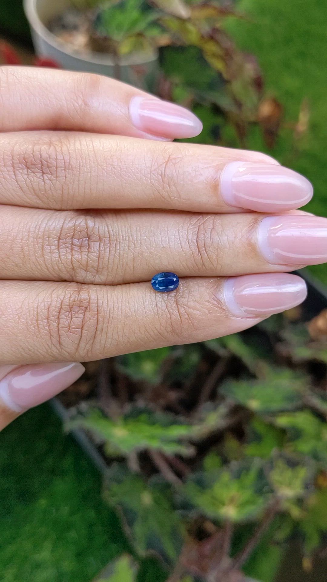 0.69 Ct. Greenish Blue Sapphire from Ceylon (Sri Lanka) Size Video