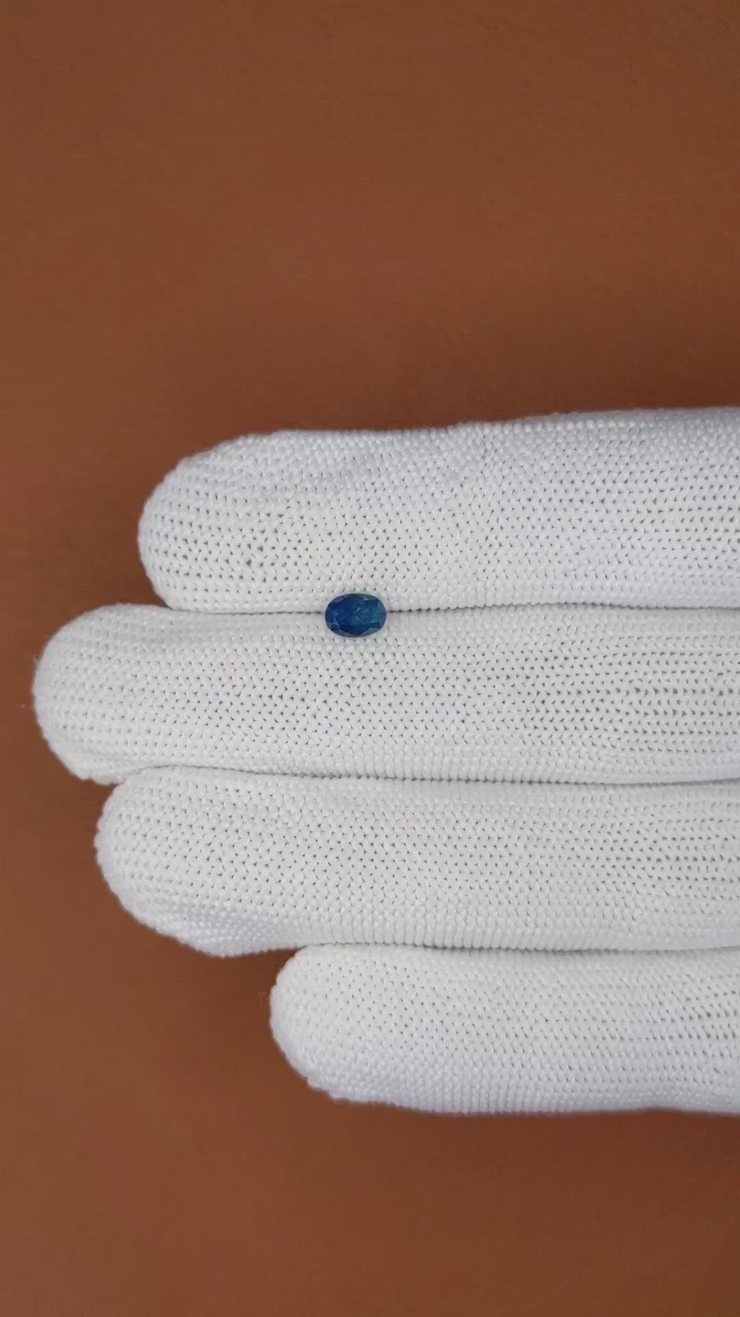 0.69 Ct. Greenish Blue Sapphire from Ceylon (Sri Lanka) Size Video