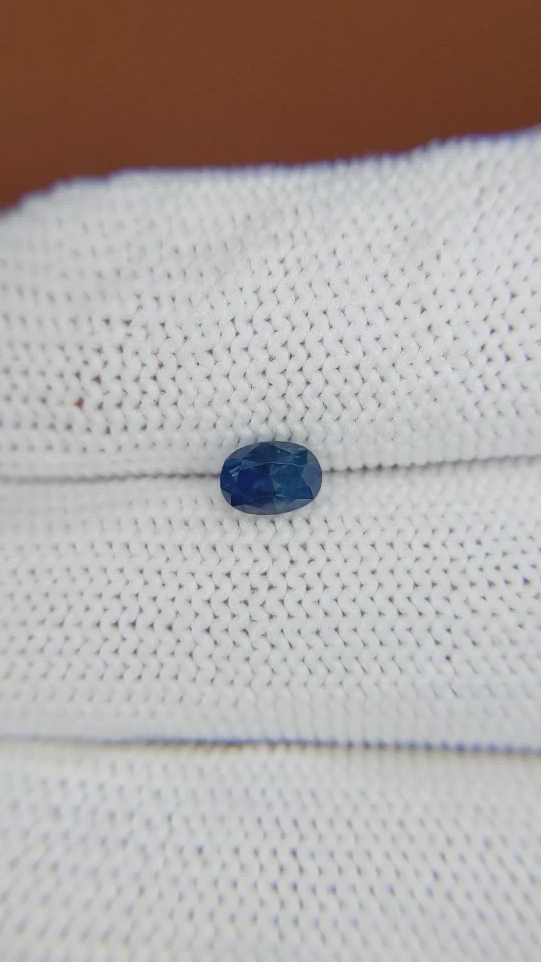 0.69 Ct. Greenish Blue Sapphire from Ceylon (Sri Lanka) Size Video