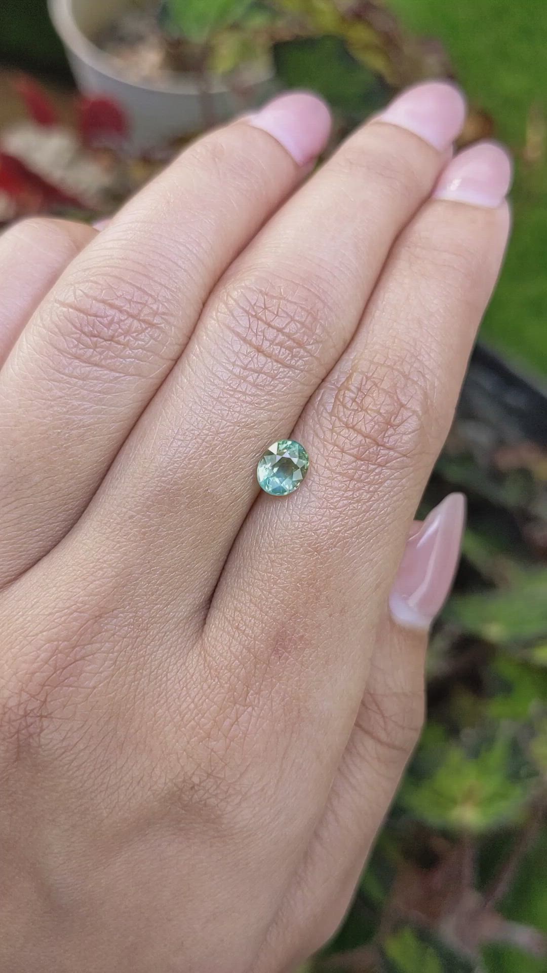 1.08 Ct. Greenish Blue Sapphire from Ceylon (Sri Lanka) Size Video