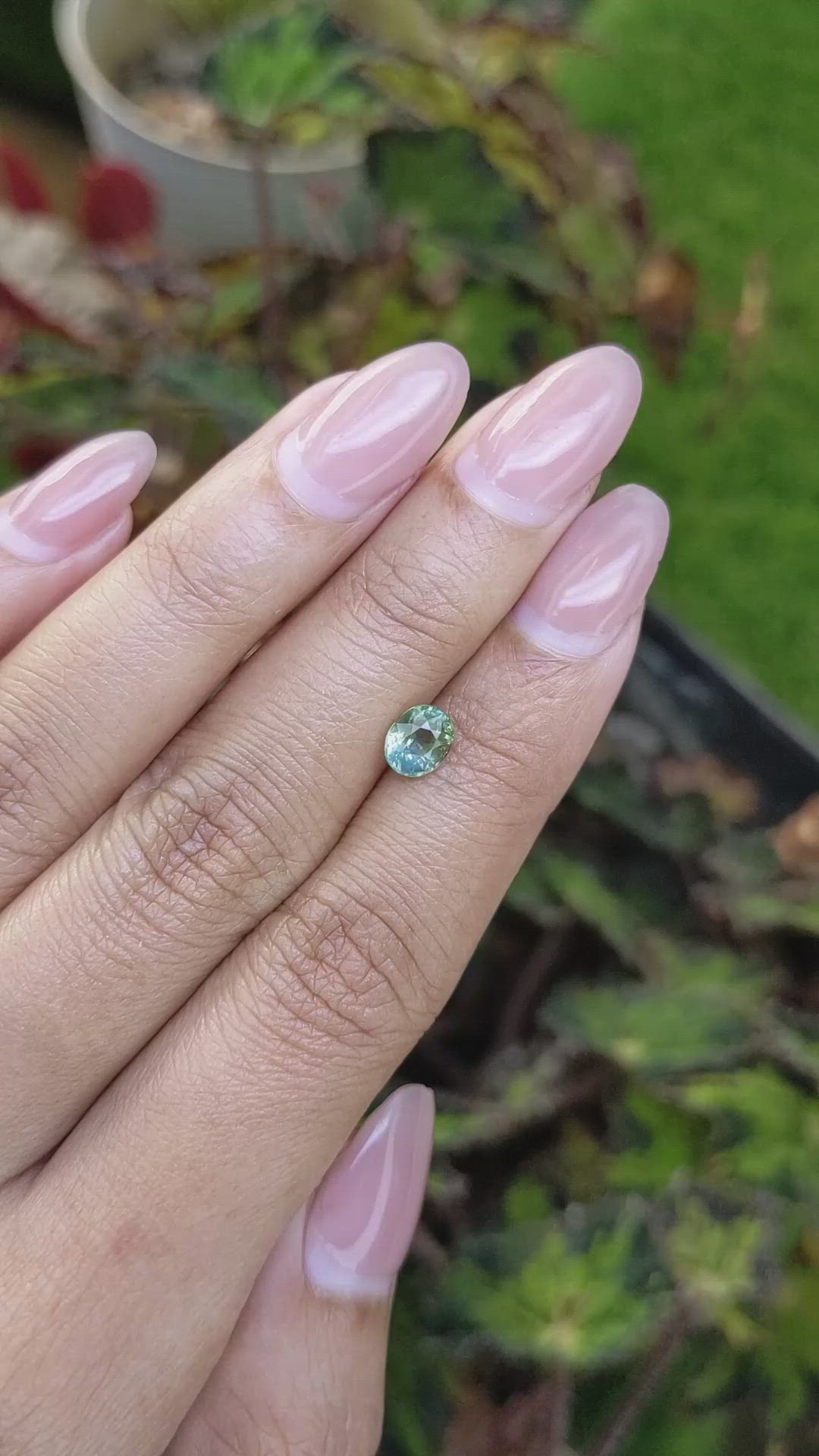 1.08 Ct. Greenish Blue Sapphire from Ceylon (Sri Lanka) Size Video