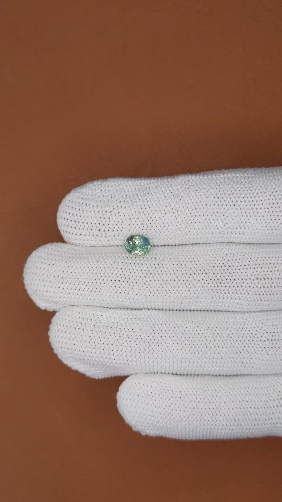 1.08 Ct. Greenish Blue Sapphire from Ceylon (Sri Lanka) Size Video