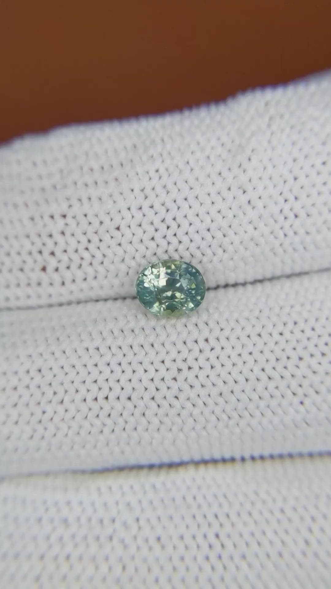 1.08 Ct. Greenish Blue Sapphire from Ceylon (Sri Lanka) Size Video