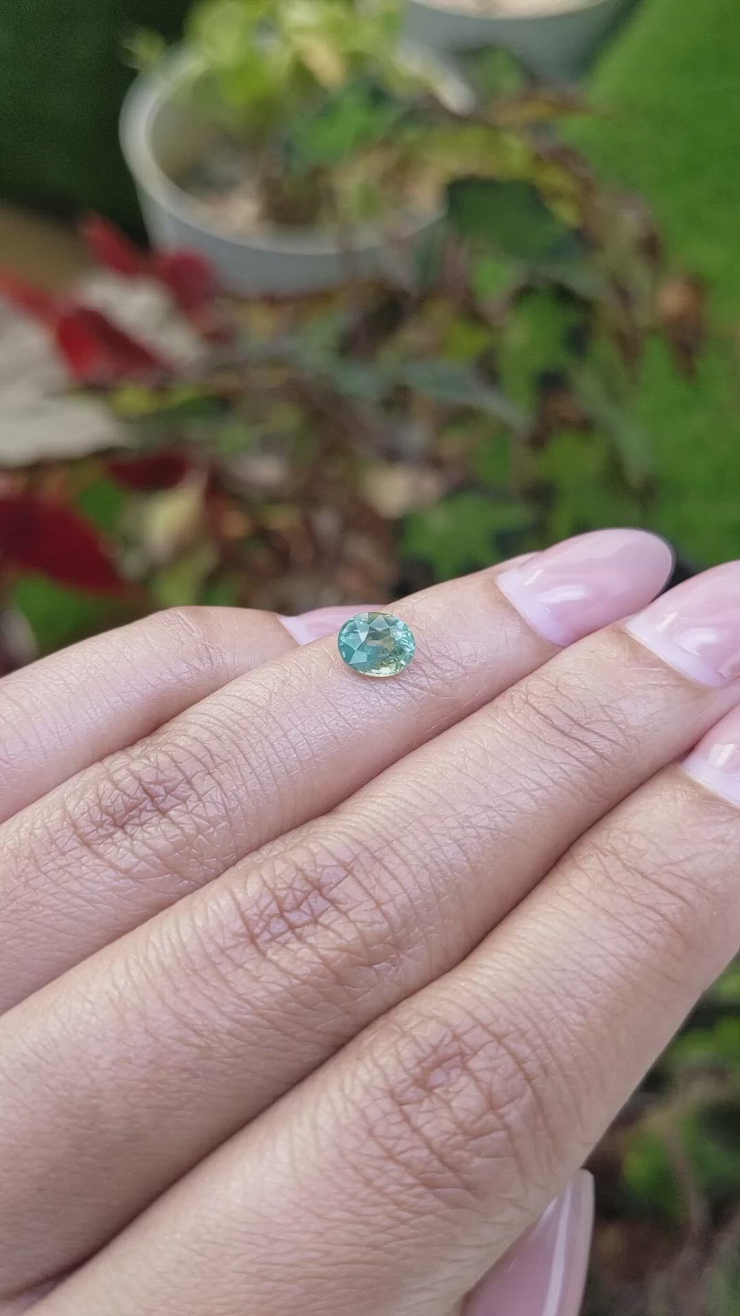 1.08 Ct. Greenish Blue Sapphire from Ceylon (Sri Lanka) Size Video