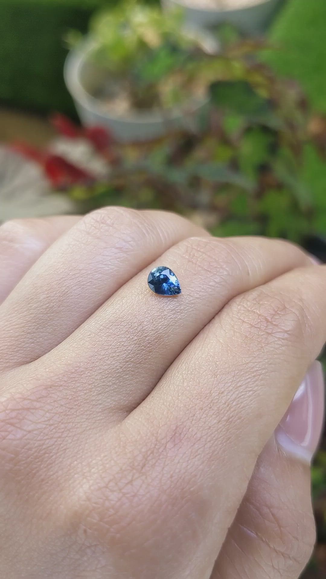 0.63 Ct. Greenish Blue Sapphire from Ceylon (Sri Lanka) Size Video