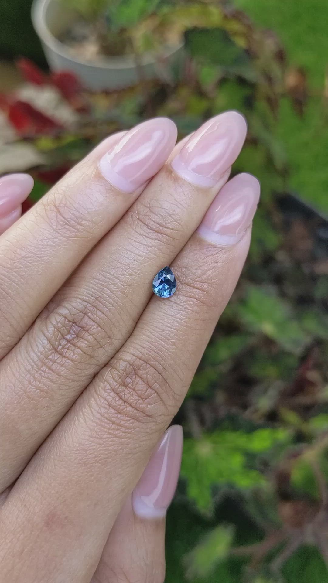 0.63 Ct. Greenish Blue Sapphire from Ceylon (Sri Lanka) Size Video
