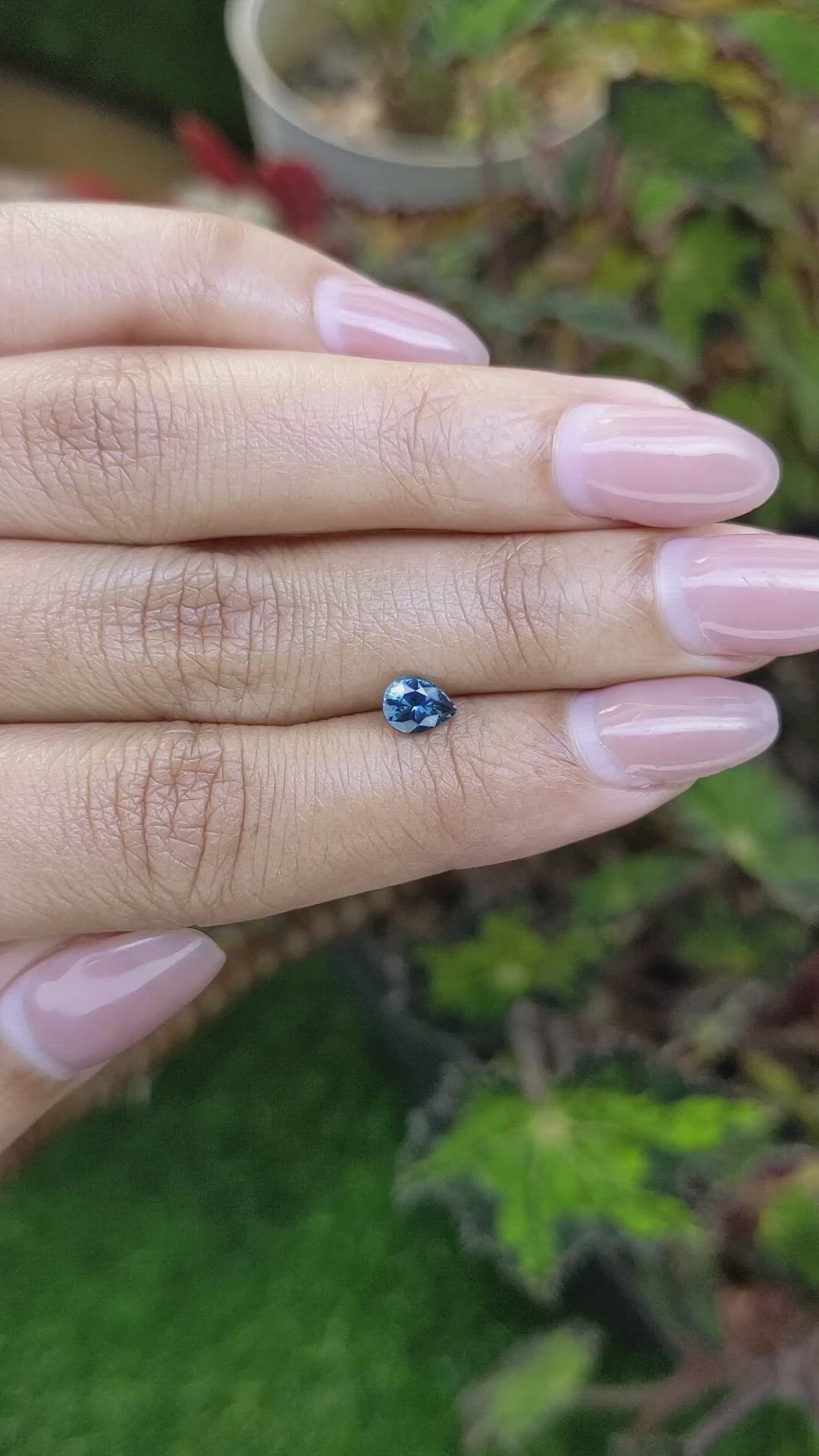 0.63 Ct. Greenish Blue Sapphire from Ceylon (Sri Lanka) Size Video