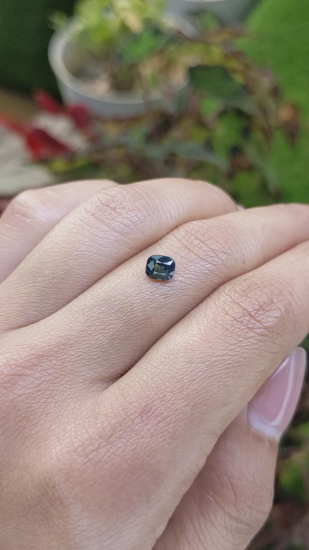 0.76 Ct. Greenish Blue Sapphire from Ceylon (Sri Lanka) Size Video