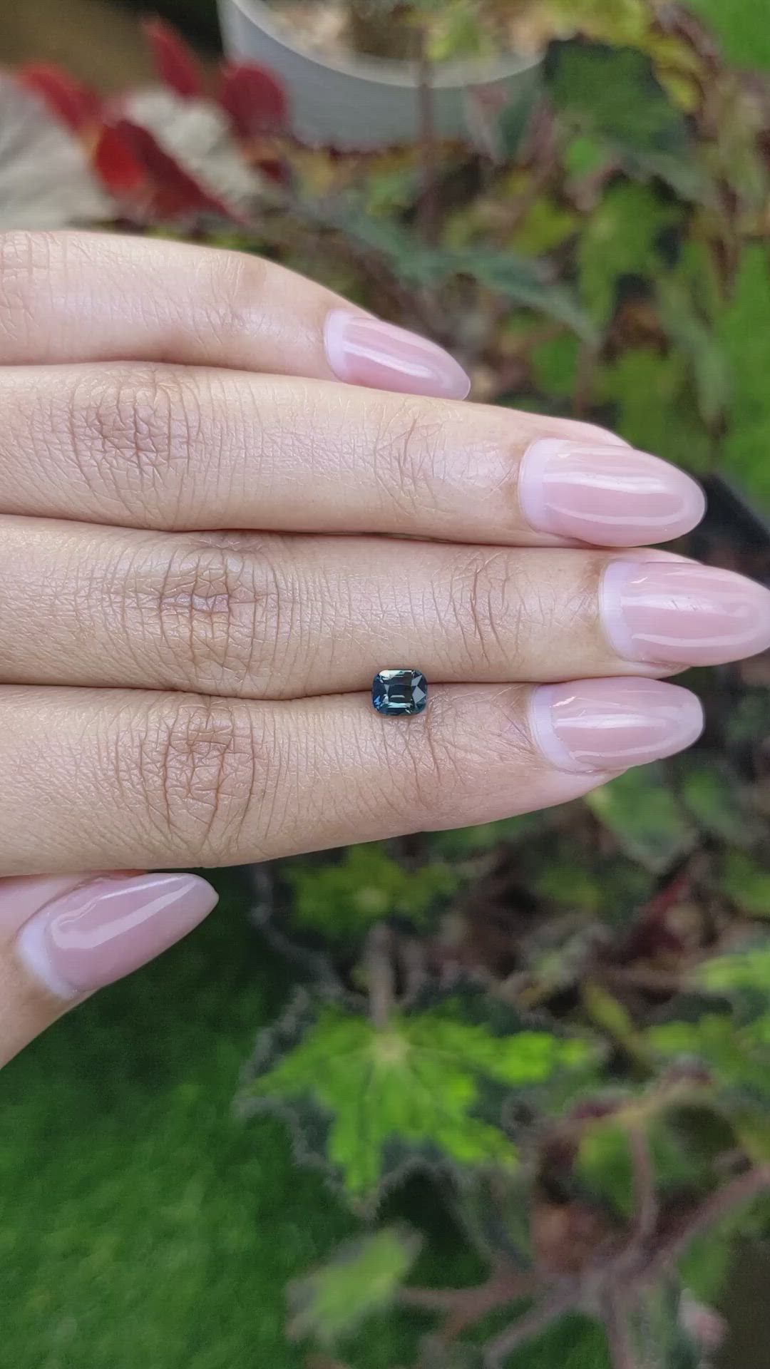 0.76 Ct. Greenish Blue Sapphire from Ceylon (Sri Lanka) Size Video