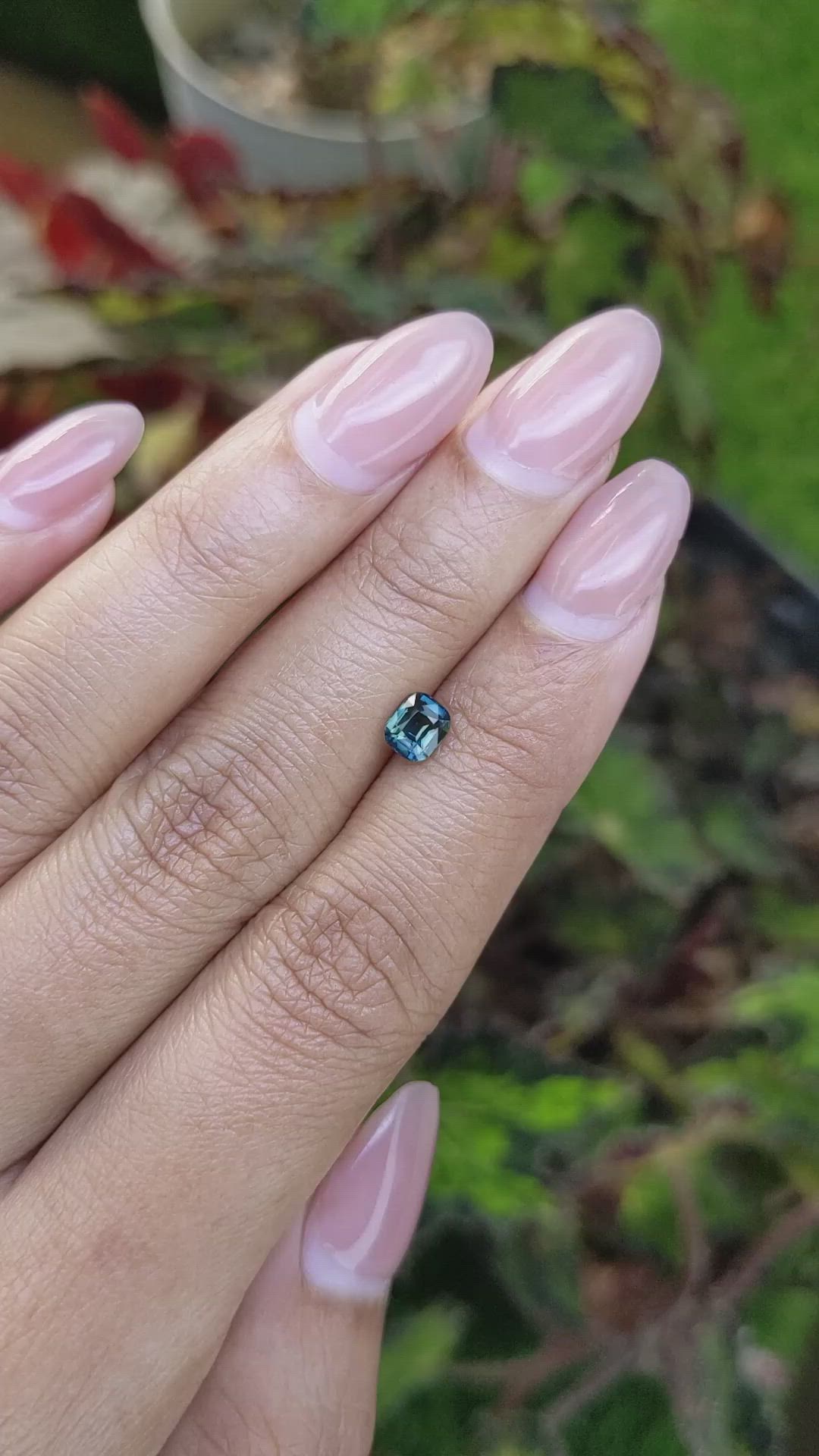 0.76 Ct. Greenish Blue Sapphire from Ceylon (Sri Lanka) Size Video