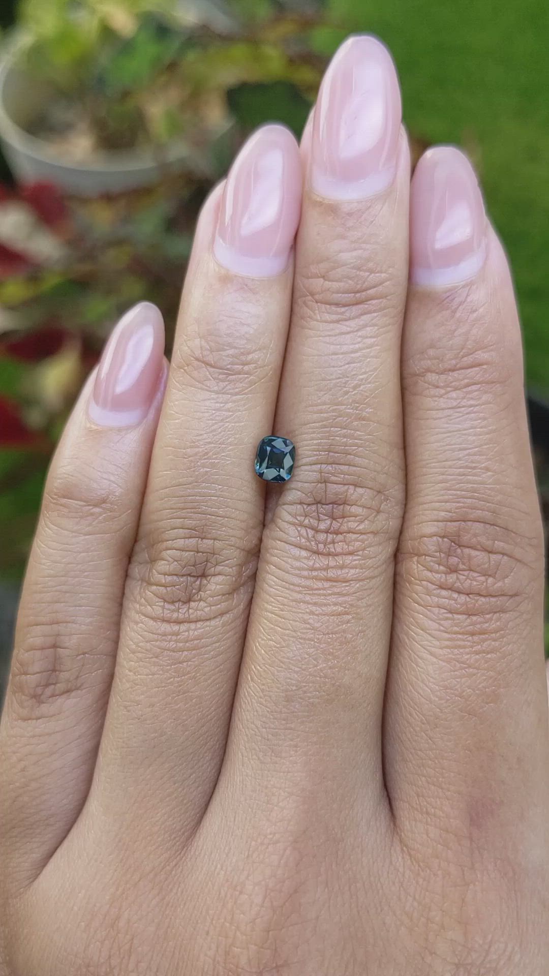 0.76 Ct. Greenish Blue Sapphire from Ceylon (Sri Lanka) Size Video