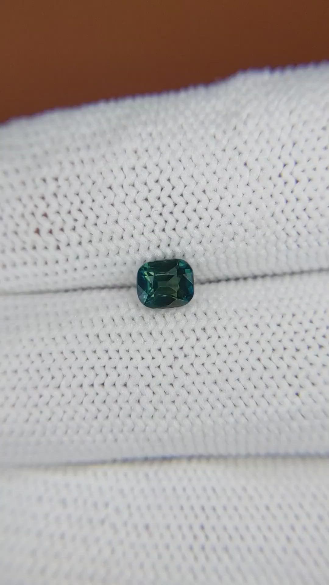 0.76 Ct. Greenish Blue Sapphire from Ceylon (Sri Lanka) Size Video