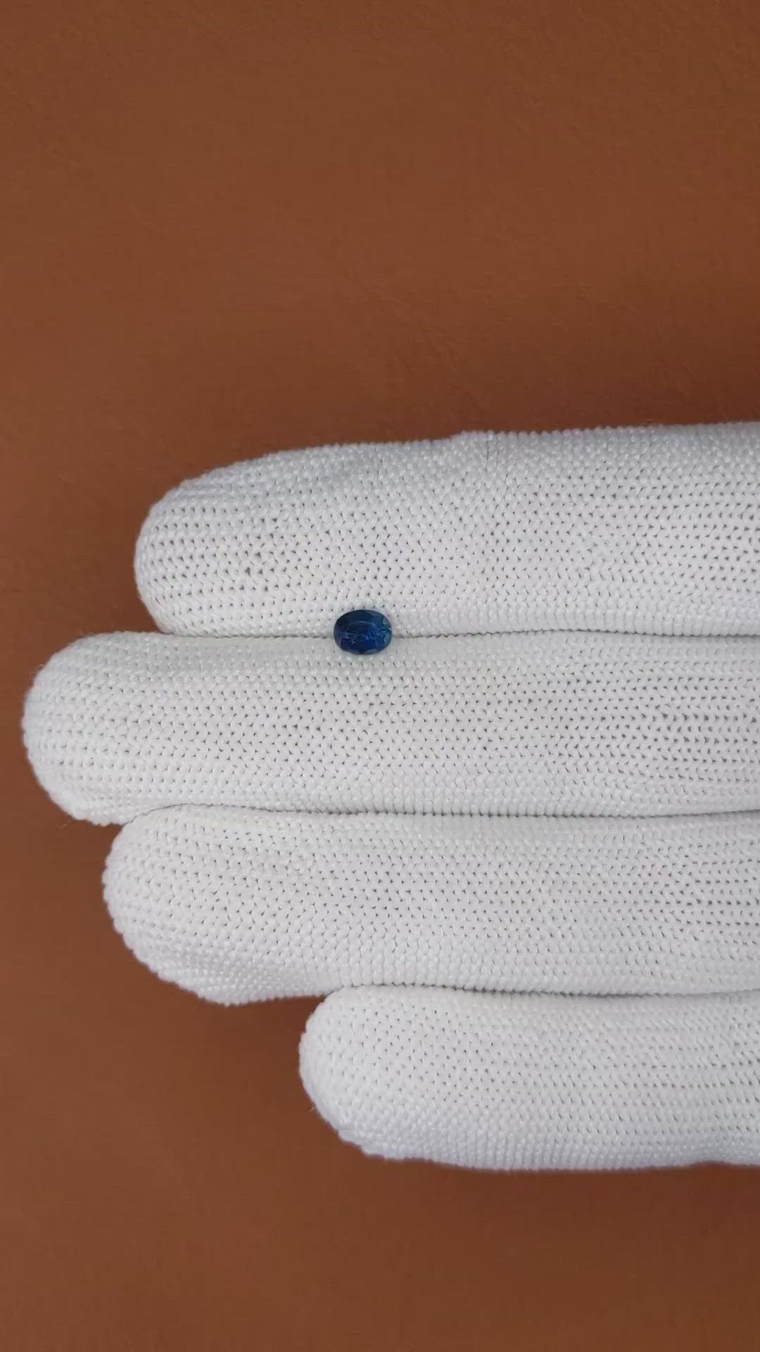 0.59 Ct. Greenish Blue Sapphire from Ceylon (Sri Lanka) Size Video