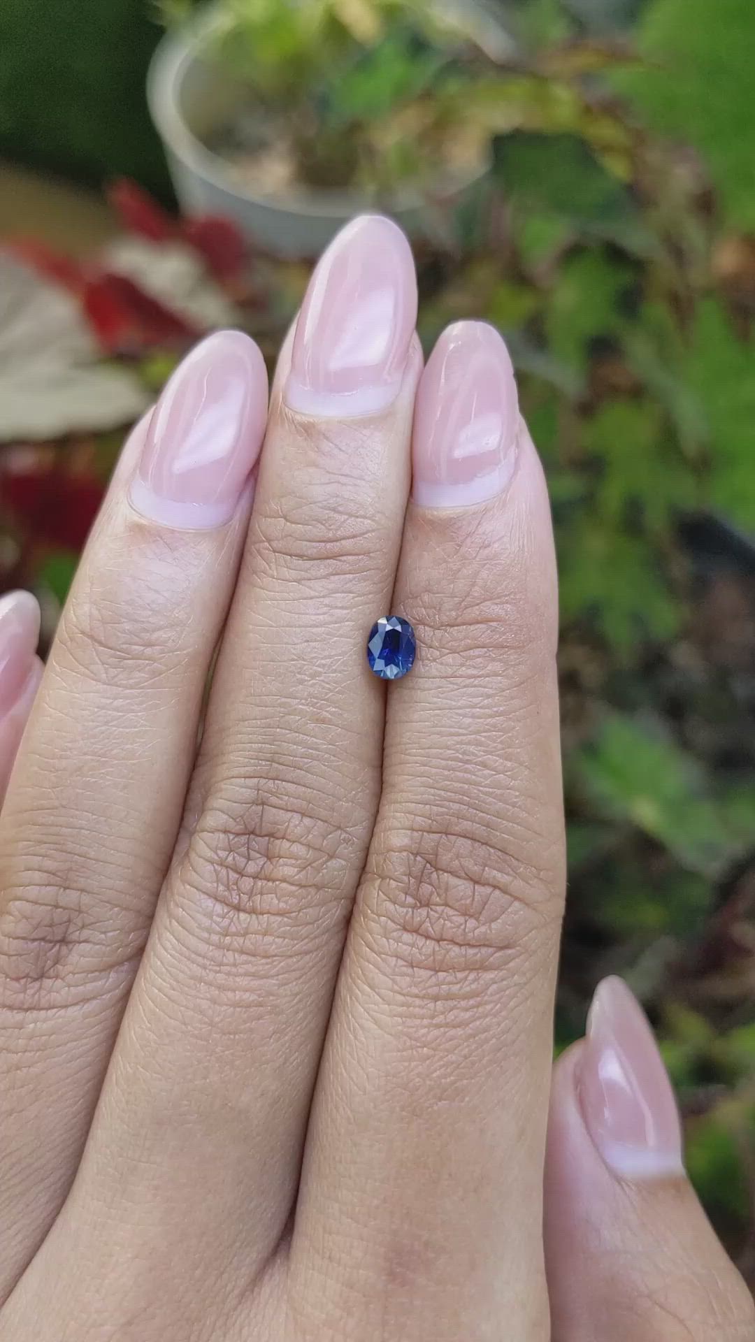 0.59 Ct. Greenish Blue Sapphire from Ceylon (Sri Lanka) Size Video