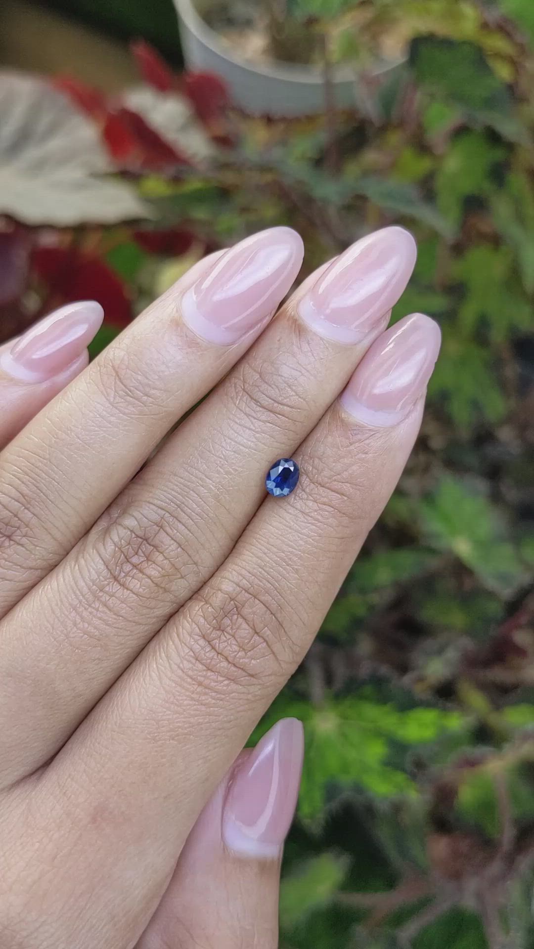 0.59 Ct. Greenish Blue Sapphire from Ceylon (Sri Lanka) Size Video